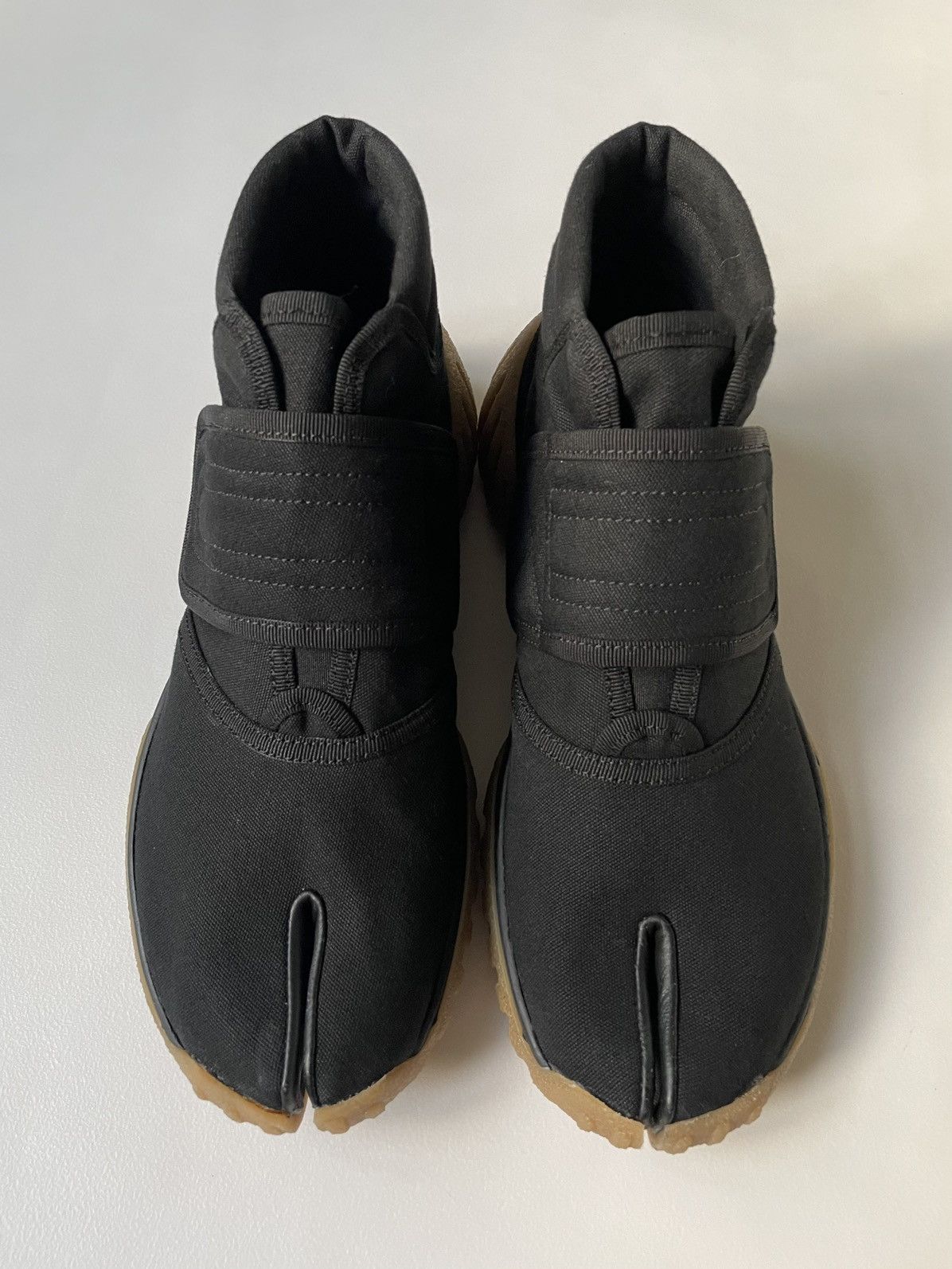 Black Canvas Velcro ‘Ninja’ Tabi Sneakers