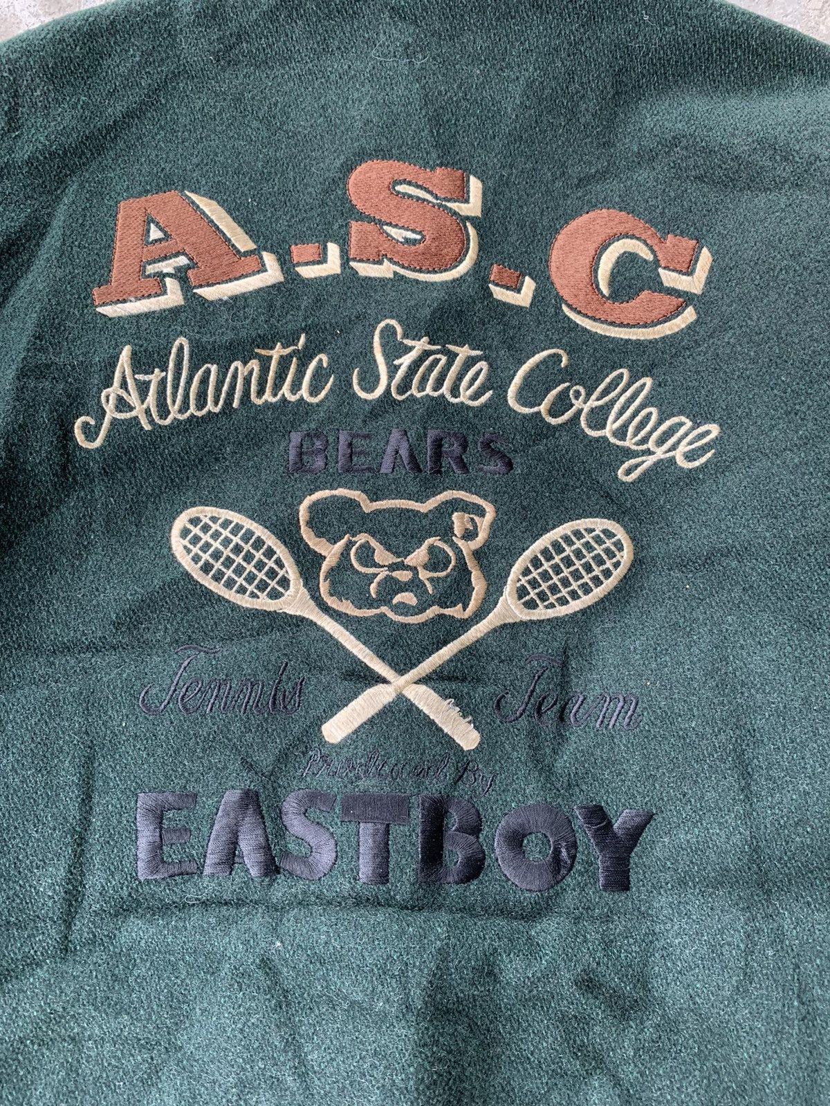 Vintage Vtg 80s Atlantic State College Tennis Team Varsity Jacket Size US L / EU 52-54 / 3 - 6 Thumbnail