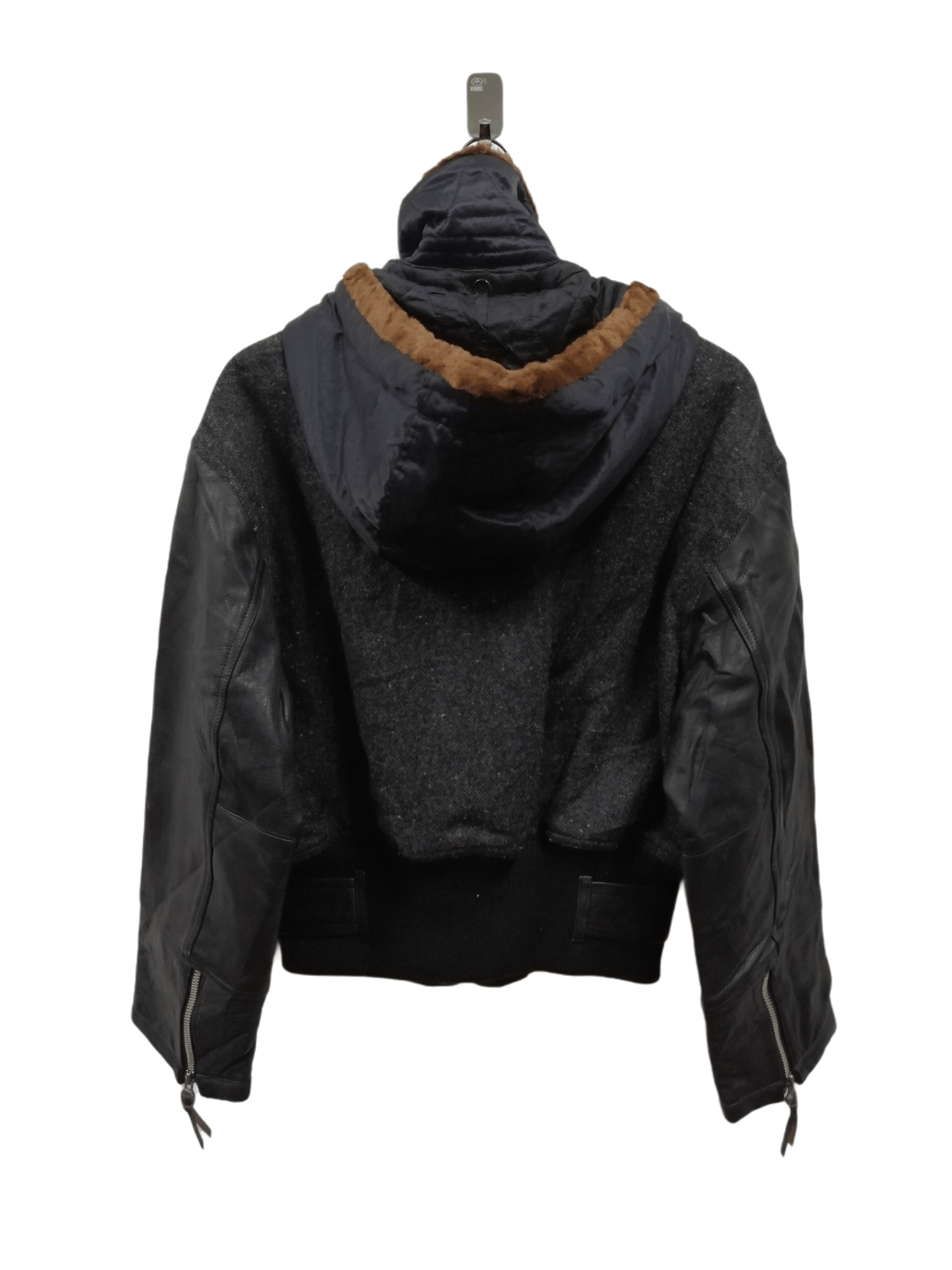 Designer × Matsuda Rare! Nicole Club Wool Leather Hoodie Bikers Jacket Size US M / EU 48-50 / 2 - 5 Thumbnail