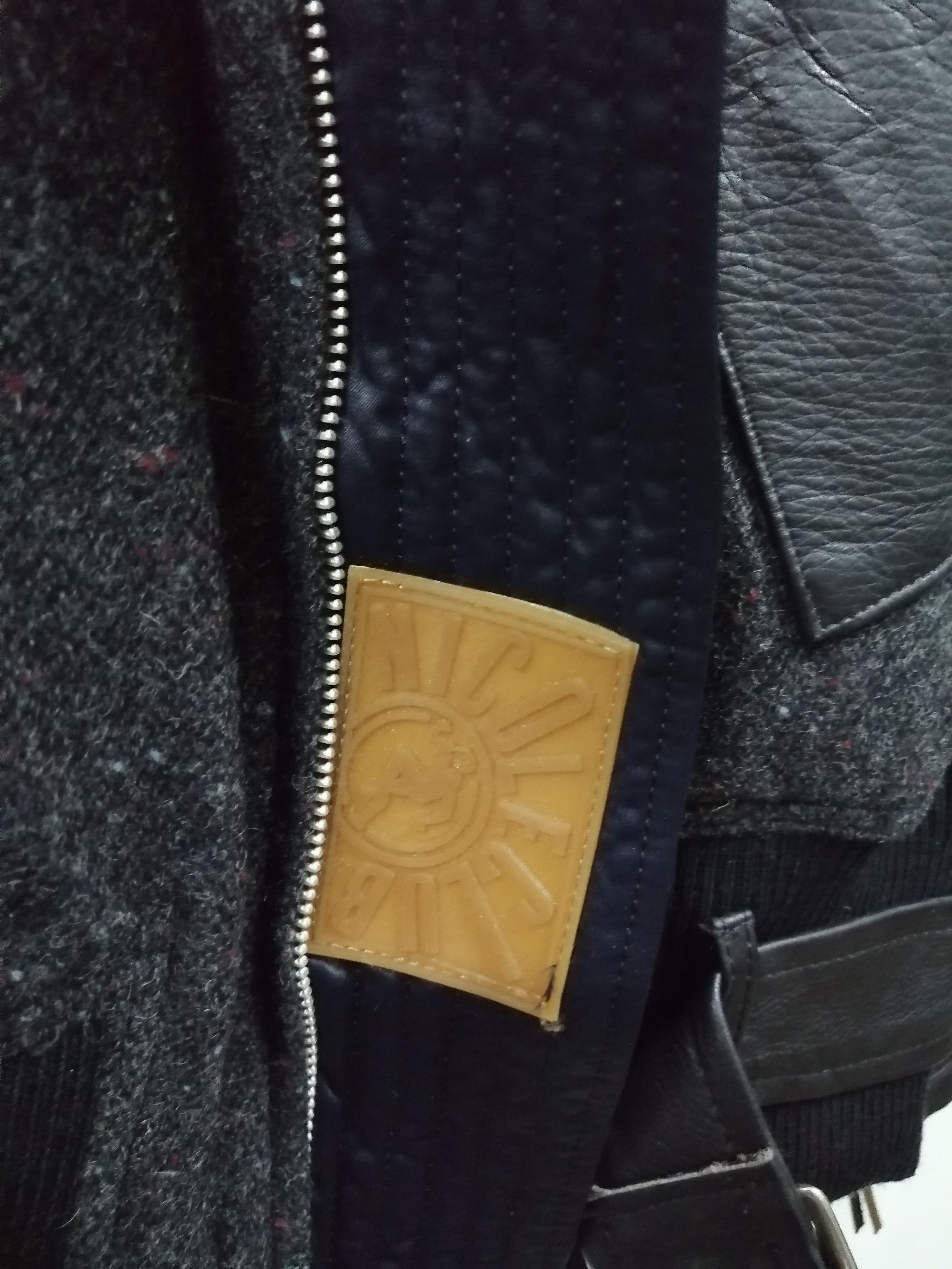 Designer × Matsuda Rare! Nicole Club Wool Leather Hoodie Bikers Jacket Size US M / EU 48-50 / 2 - 8 Thumbnail