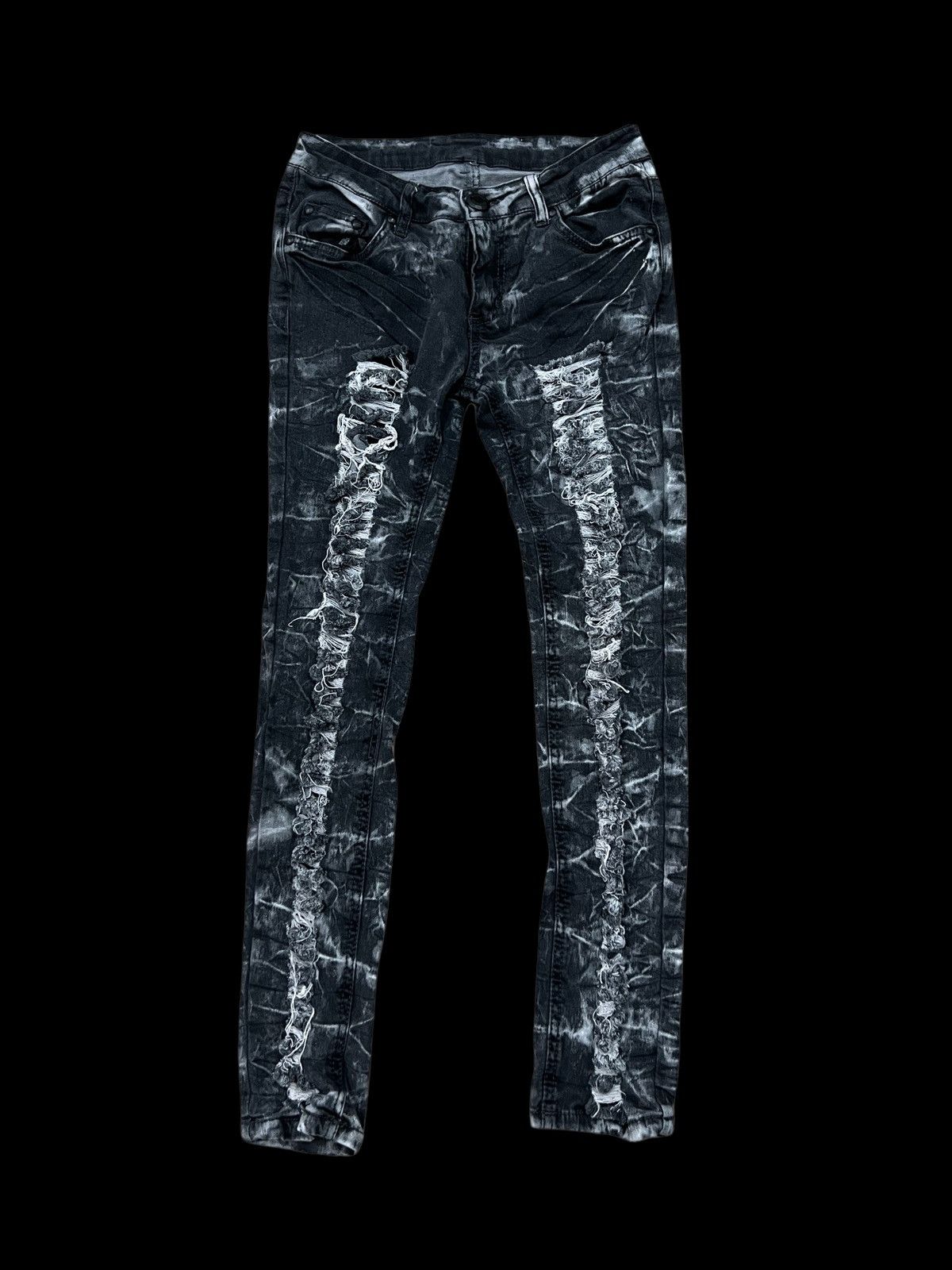 image of Crazy Crash Destroy Seditionaries Punk Ripped Pants in Black Distressed, Men's (Size 26)