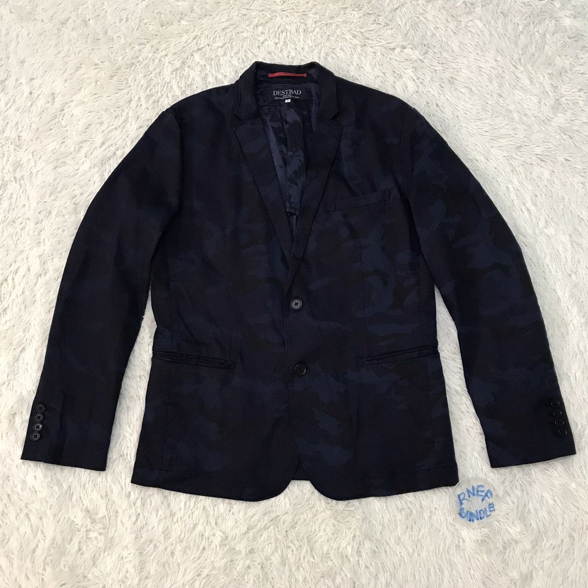 image of Vintage Blue Camouflage Destrad The Idea Is From Tokyo Japan Jacket, Men's (Size Medium)