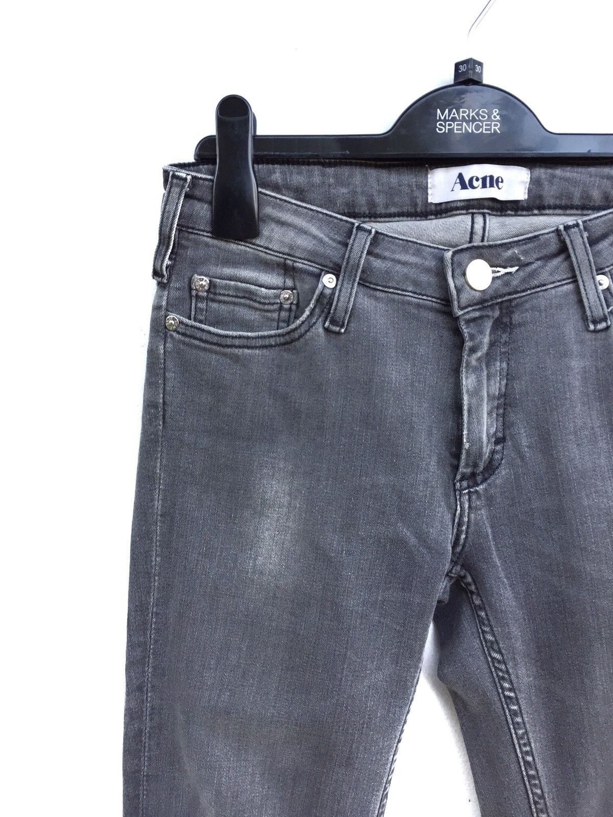 Acne Studios Acne Studios Grey Distressed Skinny Jeans Punk Rock Grunge Size US 28 / EU 44 - 3 Thumbnail