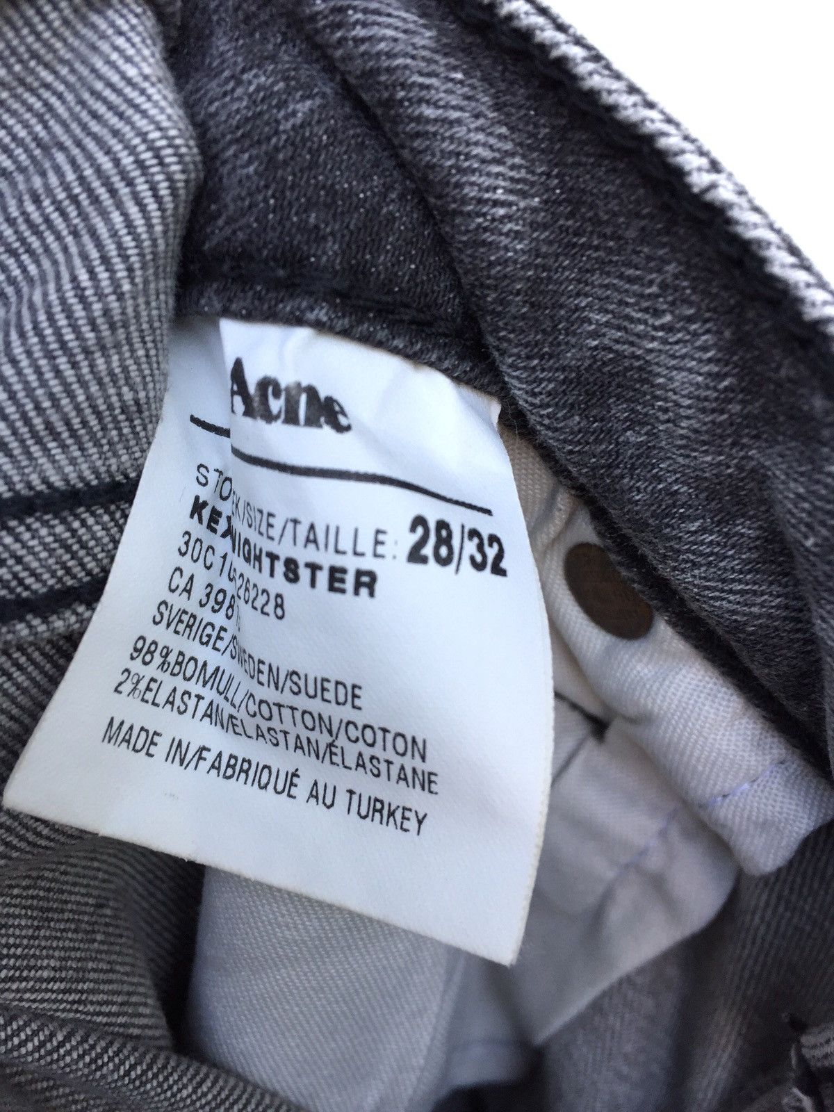 Acne Studios Acne Studios Grey Distressed Skinny Jeans Punk Rock Grunge Size US 28 / EU 44 - 10 Thumbnail