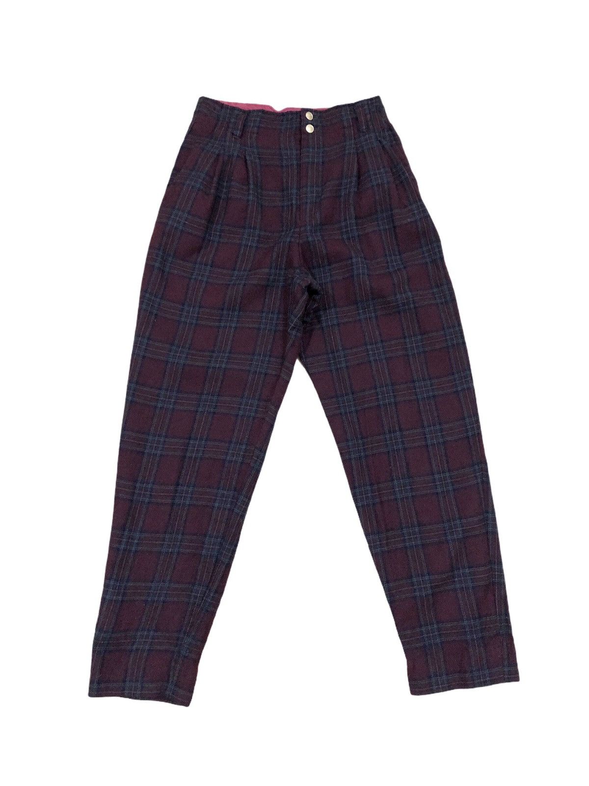 image of Vintage Sab Street Atelier Sab Wool High Waist Pants in Checkered, Men's (Size 26)