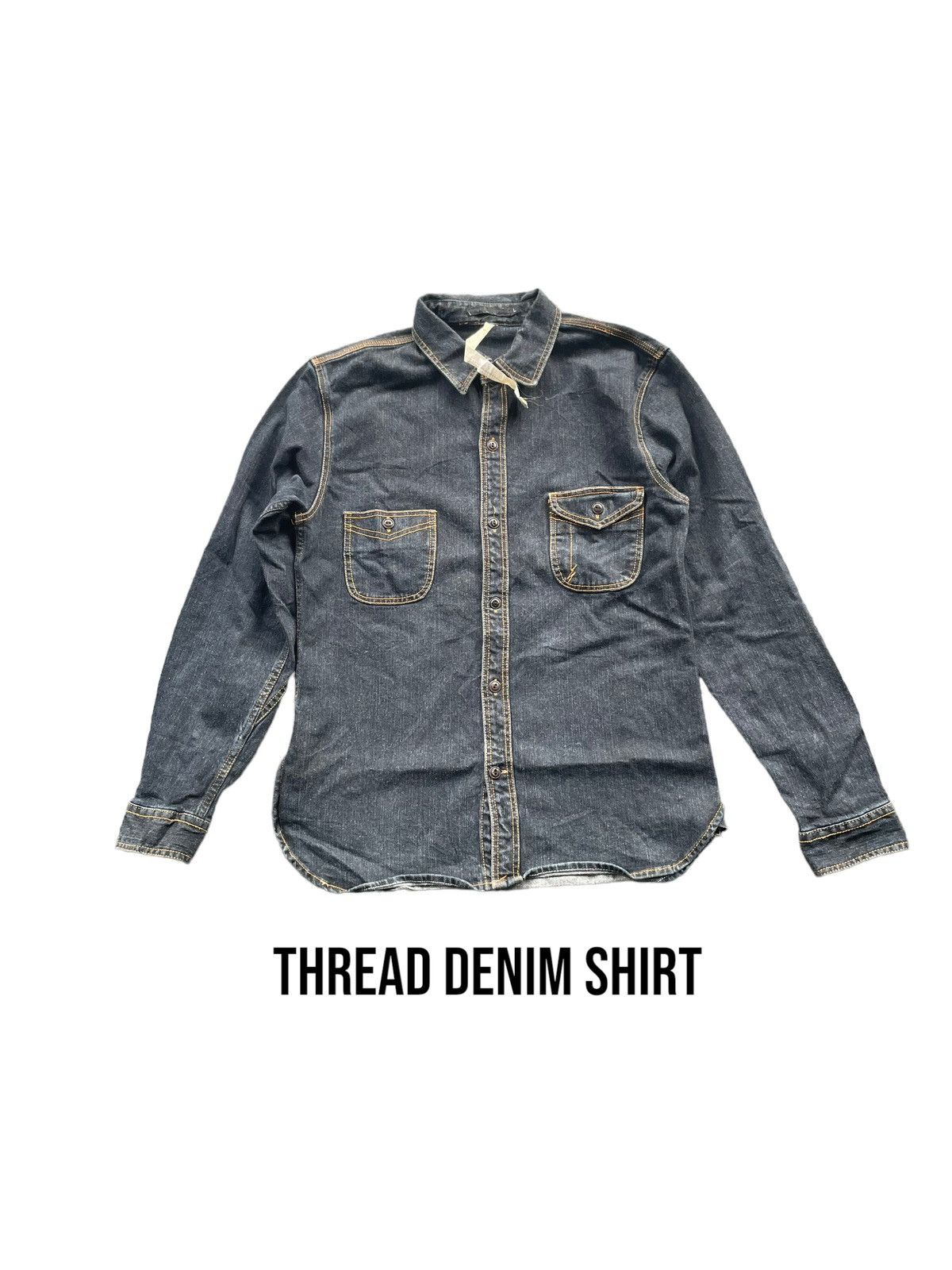 Japanese Brand Thread Denim Shirt Size US M / EU 48-50 / 2 - 1 Thumbnail