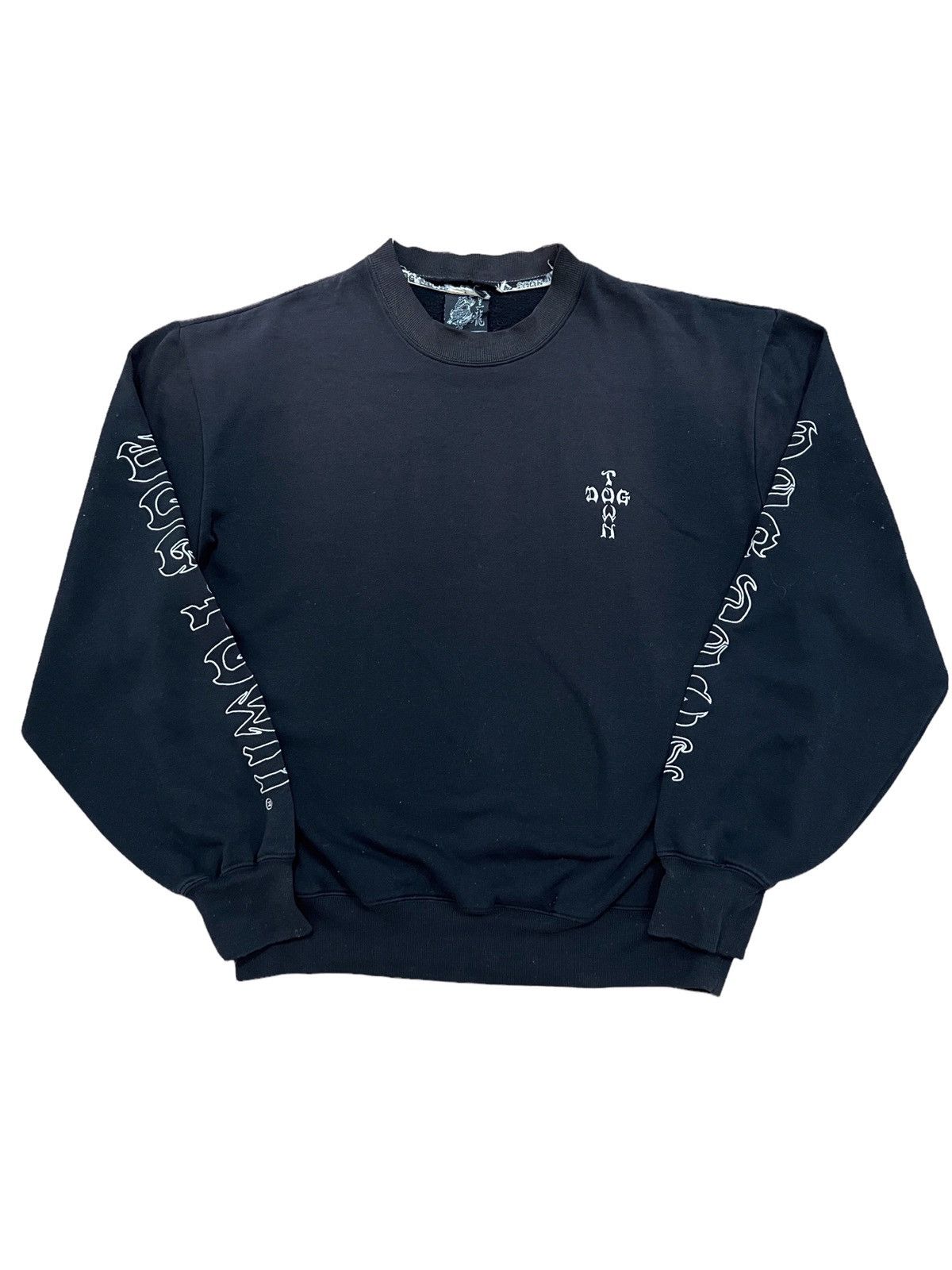 image of Dogtown Sun Faded Distressed Sweatshirt in Black Sun Faded, Men's (Size Medium)
