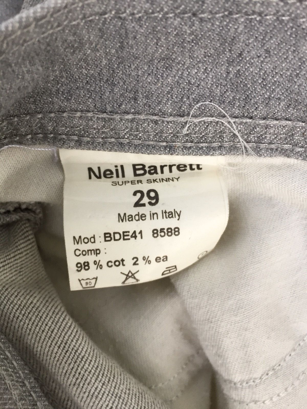 Neil Barrett Neil Barrett Made Italy Side Zipper Super Skinny Pants Size US 29 - 9 Thumbnail