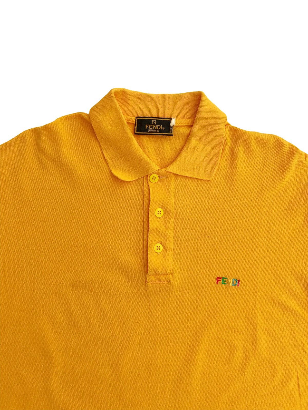 Fendi Vintage Fendi Polo Shirt Minimalist Rainbow Chest Logo Size US S / EU 44-46 / 1 - 3 Thumbnail