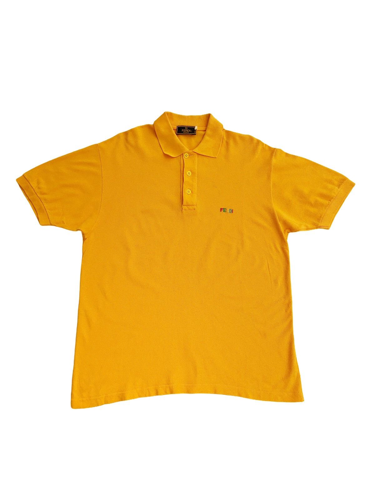 Fendi Vintage Fendi Polo Shirt Minimalist Rainbow Chest Logo Size US S / EU 44-46 / 1 - 1 Thumbnail
