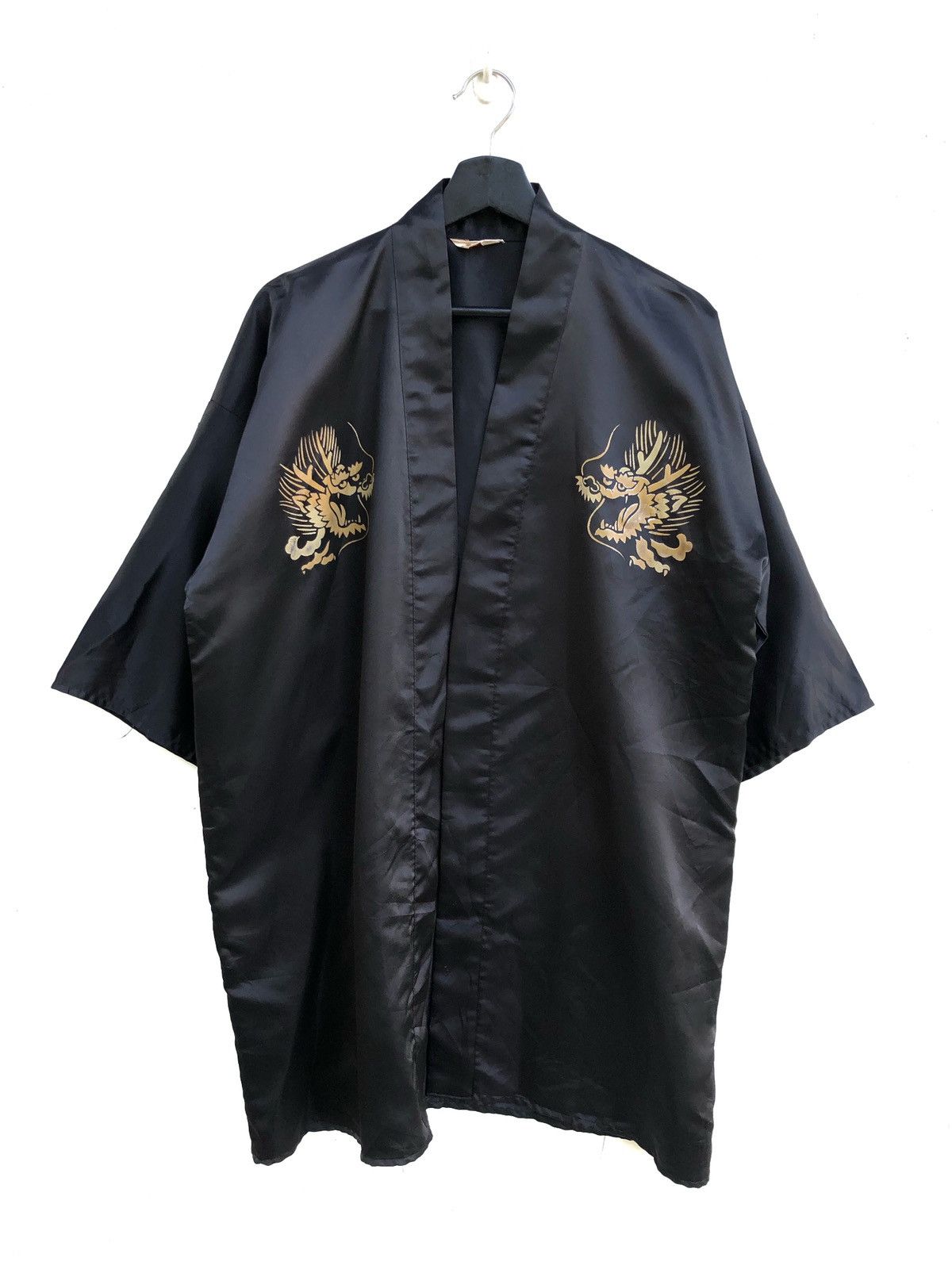 Other Made in Japan Handmade Black Satin Kimono Traditional Size US L / EU 52-54 / 3 - 2 Thumbnail