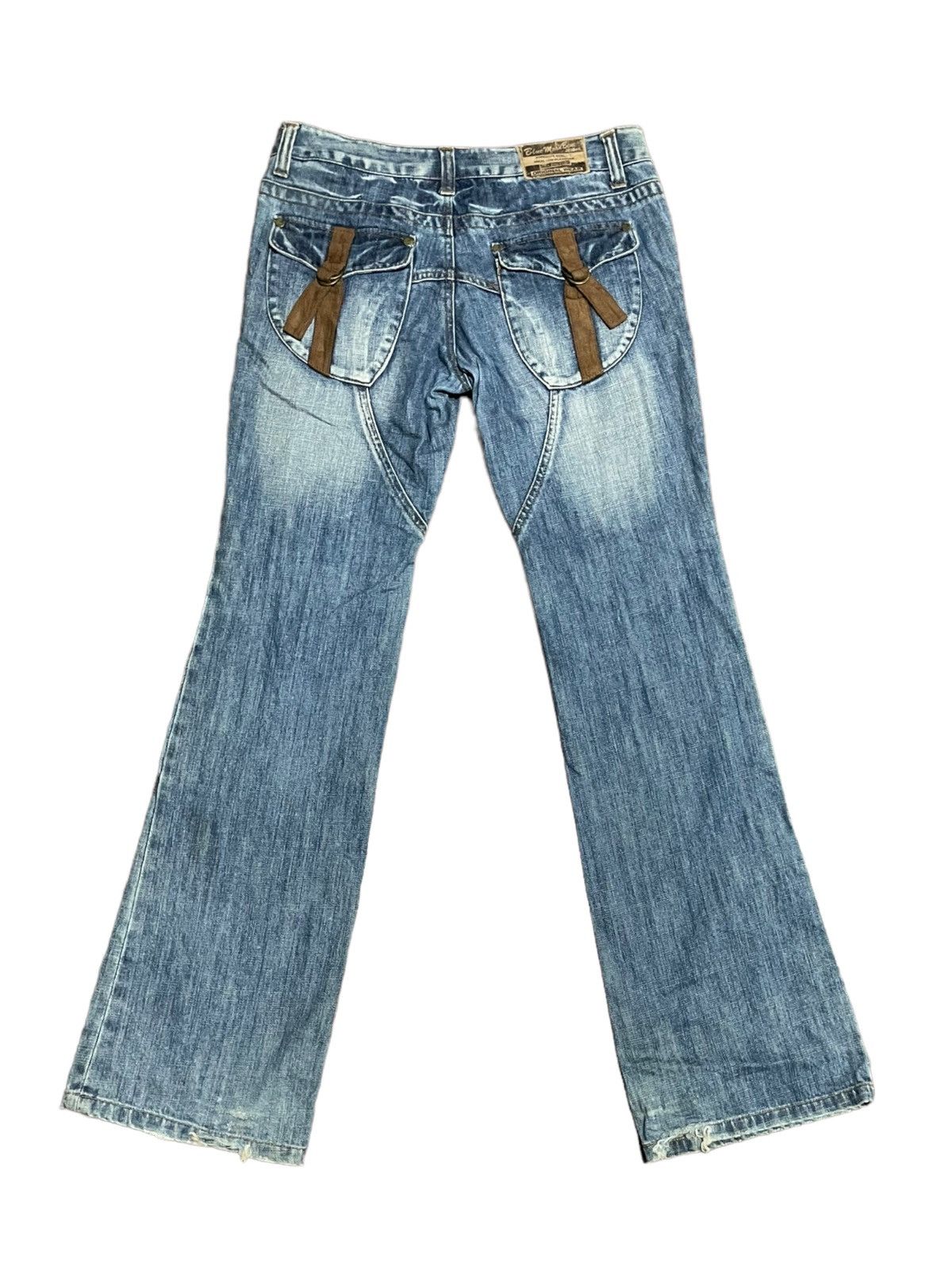 Japanese Brand Flared Japanese Blue Moon Lowrise Wide Leg Pocket Jeans Size US 32 / EU 48 - 9 Thumbnail