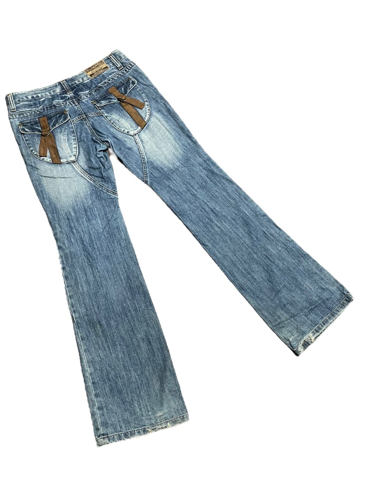 Japanese Brand Flared Japanese Blue Moon Lowrise Wide Leg Pocket Jeans Size US 32 / EU 48 - 10 Thumbnail
