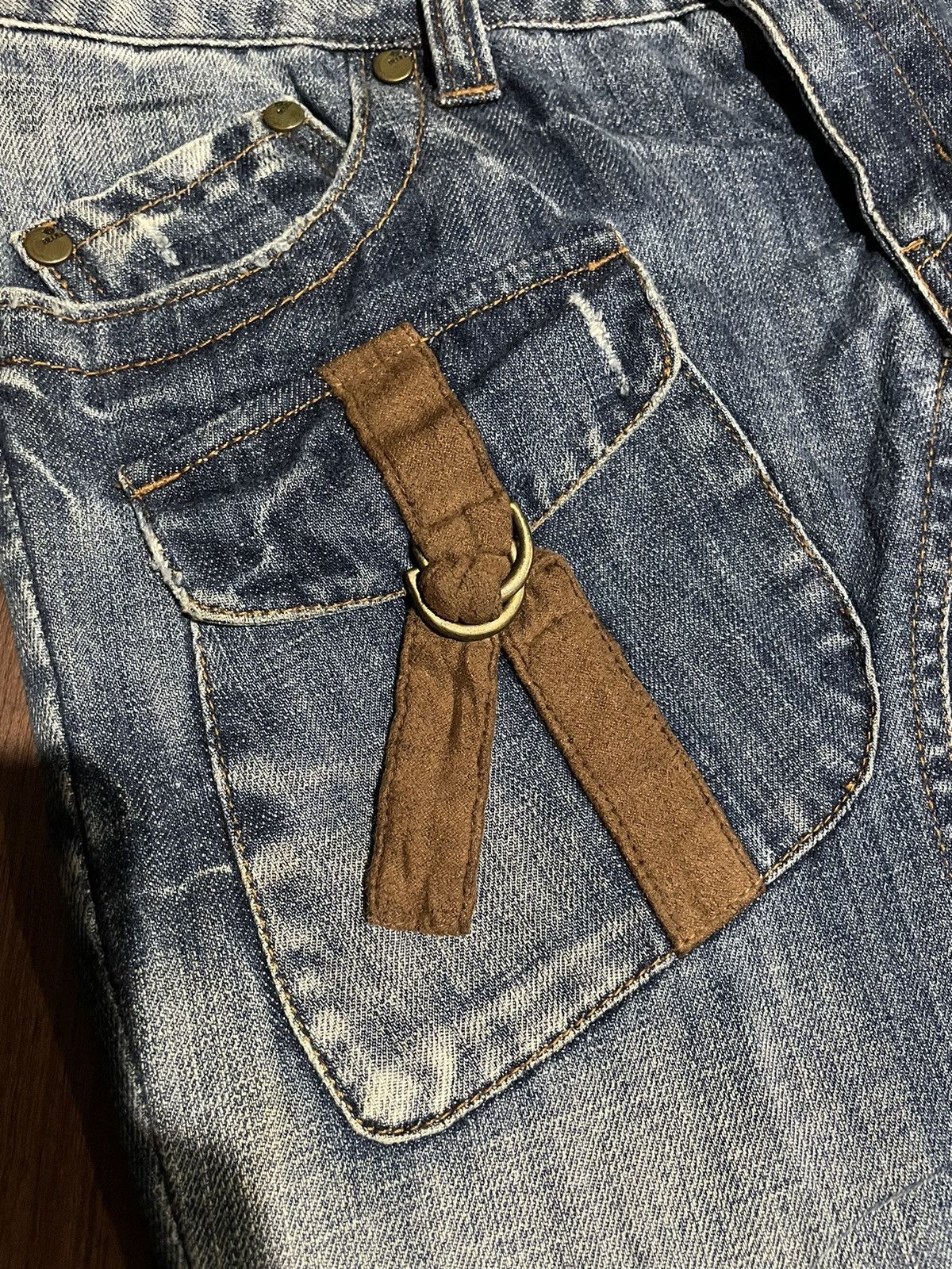 Japanese Brand Flared Japanese Blue Moon Lowrise Wide Leg Pocket Jeans Size US 32 / EU 48 - 18 Thumbnail