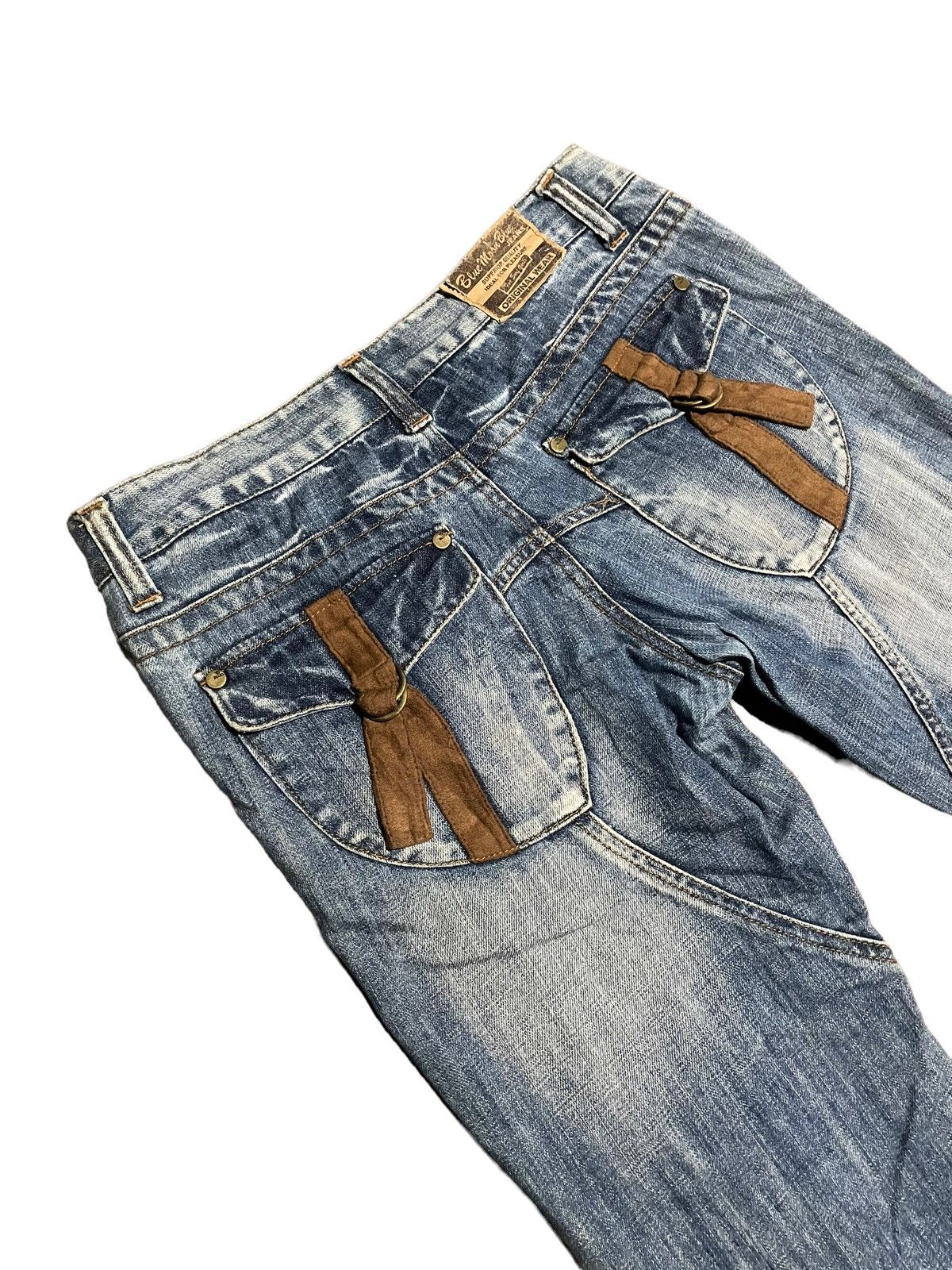 Japanese Brand Flared Japanese Blue Moon Lowrise Wide Leg Pocket Jeans Size US 32 / EU 48 - 7 Thumbnail