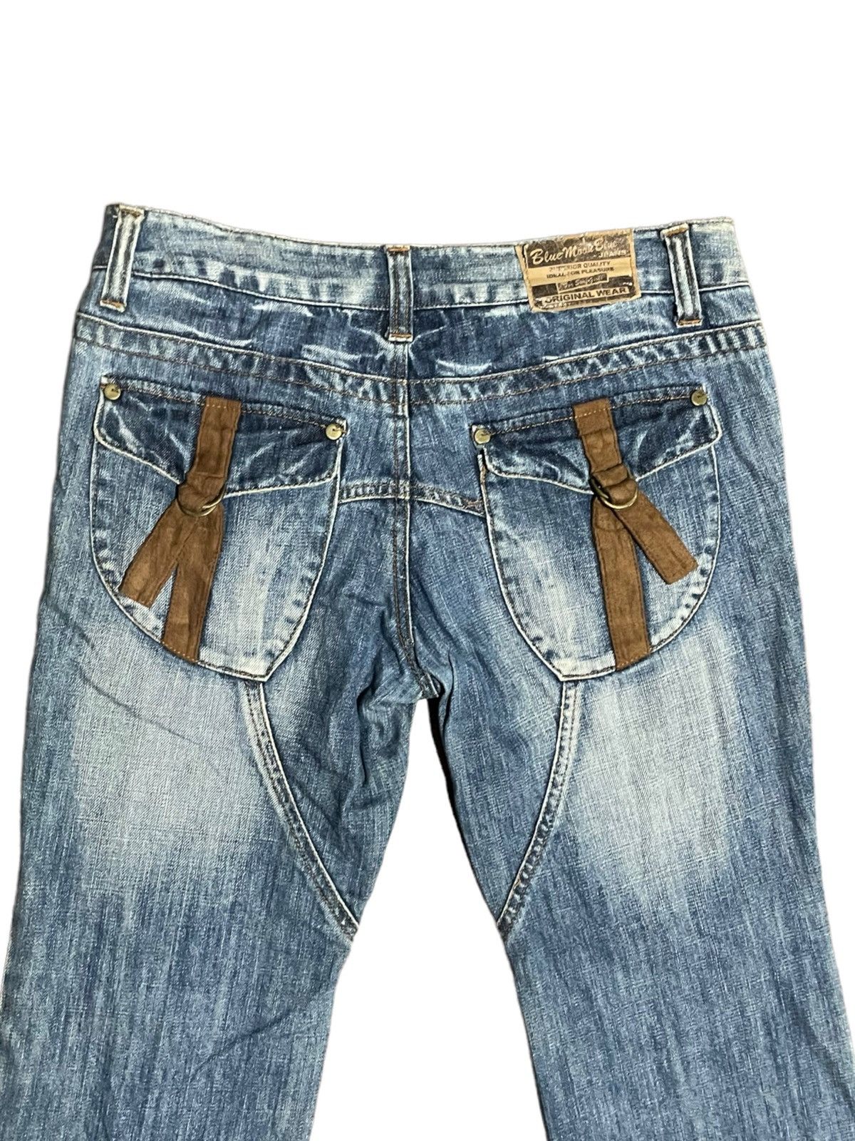 Japanese Brand Flared Japanese Blue Moon Lowrise Wide Leg Pocket Jeans Size US 32 / EU 48 - 8 Thumbnail