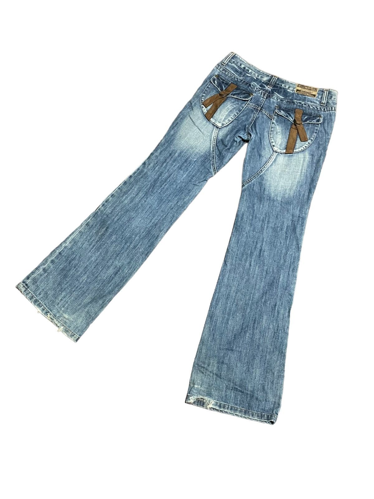 Japanese Brand Flared Japanese Blue Moon Lowrise Wide Leg Pocket Jeans Size US 32 / EU 48 - 11 Thumbnail