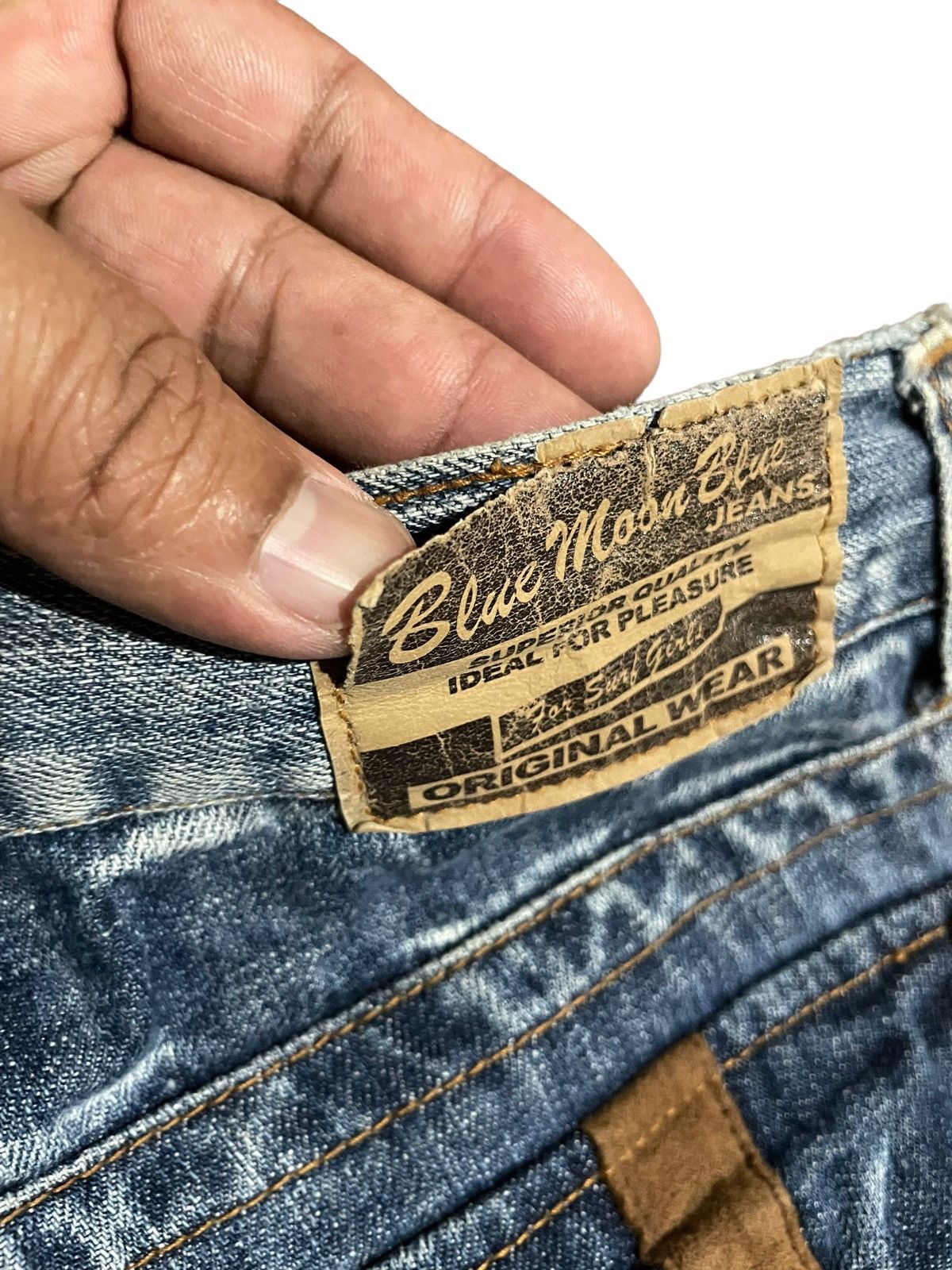 Japanese Brand Flared Japanese Blue Moon Lowrise Wide Leg Pocket Jeans Size US 32 / EU 48 - 14 Thumbnail