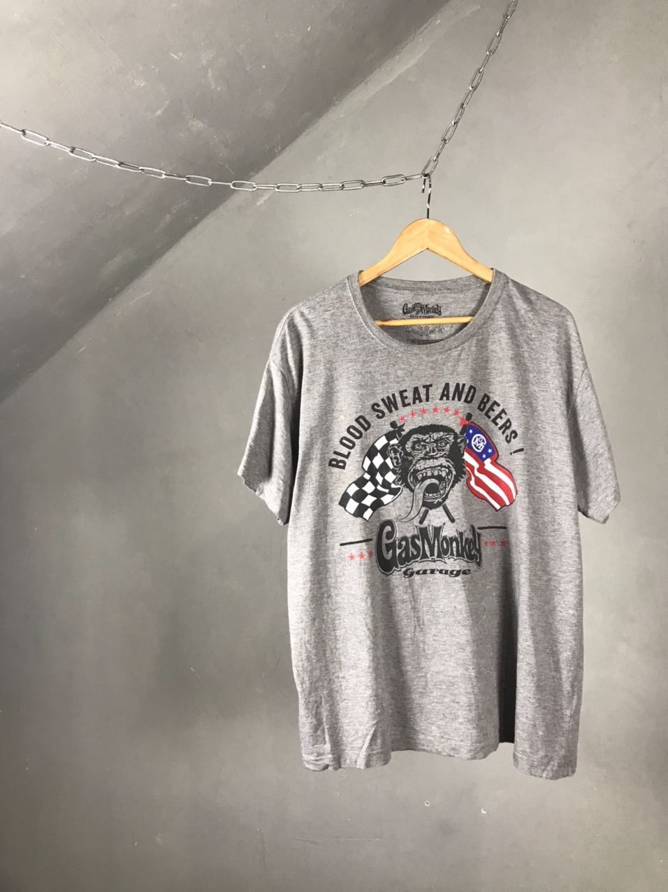 GAS × Vintage Gas Monkey vintage streetwear gray tee Size US XL / EU 56 / 4 - 1 Thumbnail