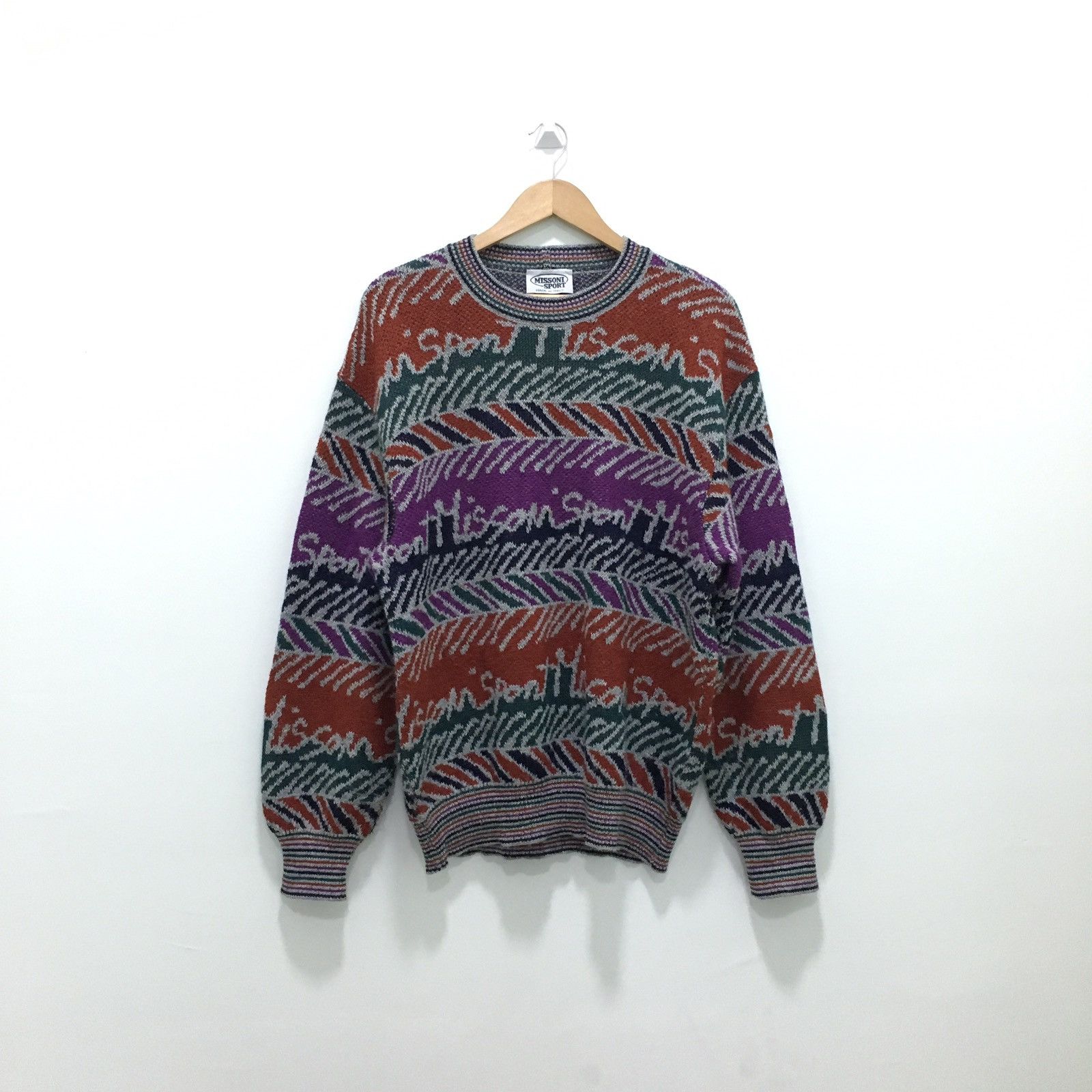 Archival Missoni Sports Wool Alpaca Blend Spell Out Sweater