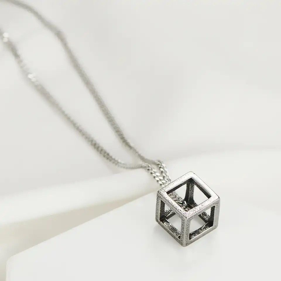 Jewelry × Vintage Hollow Cube Pendant Necklaces 🔥🔥🔥 Size ONE SIZE - 5 Thumbnail
