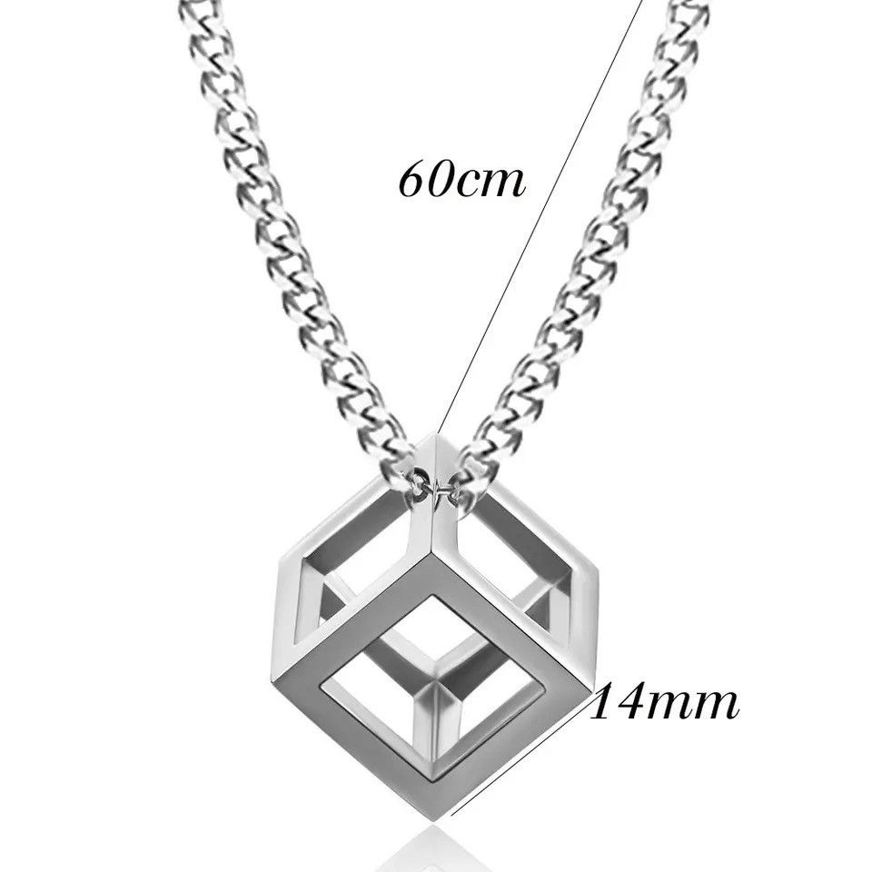 Jewelry × Vintage Hollow Cube Pendant Necklaces 🔥🔥🔥 Size ONE SIZE - 3 Thumbnail