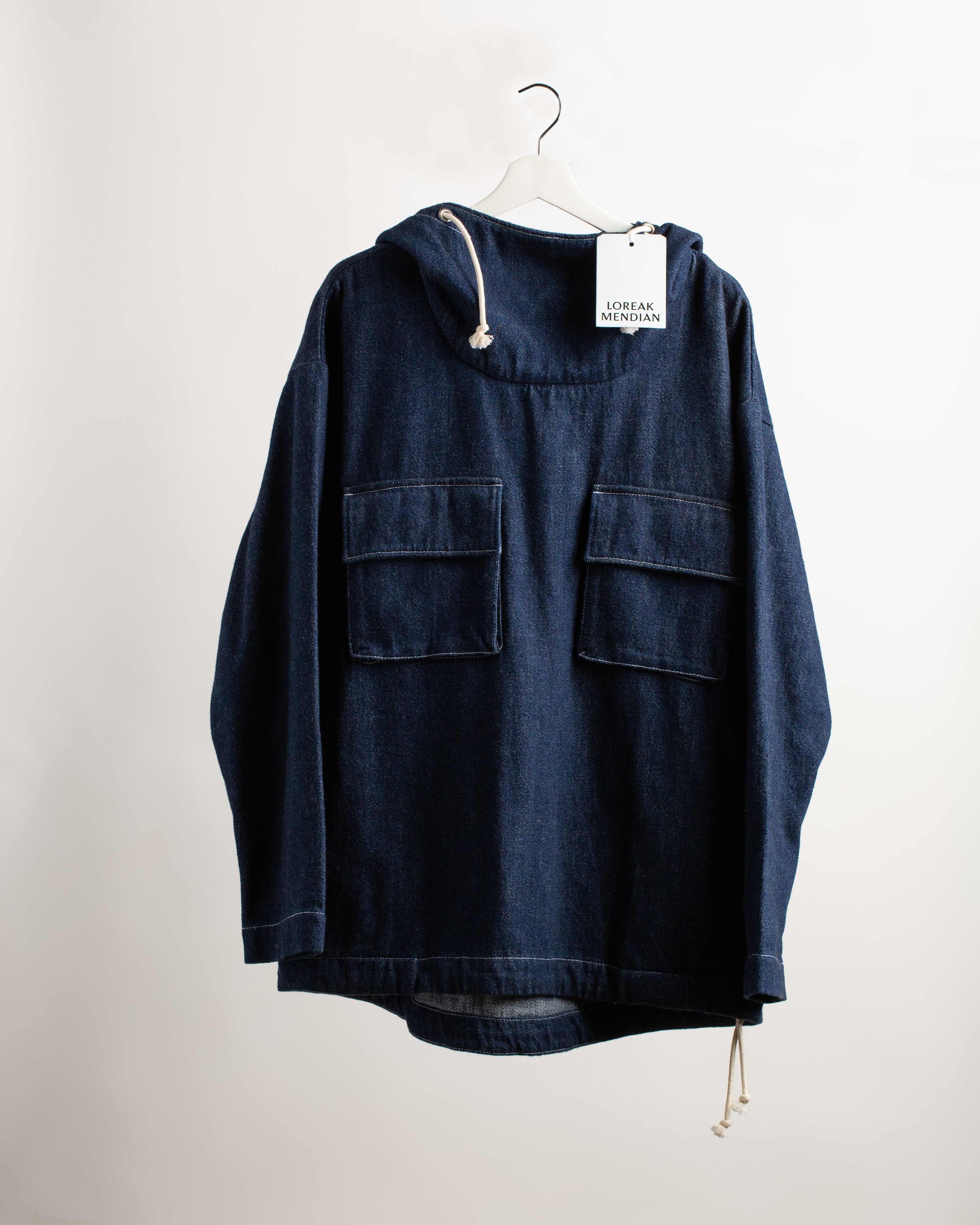 Loreak Mendian NWT Pad Shiba Baggy Denim High Collared Hooded Jacket Size US S / EU 44-46 / 1 - 1 Thumbnail