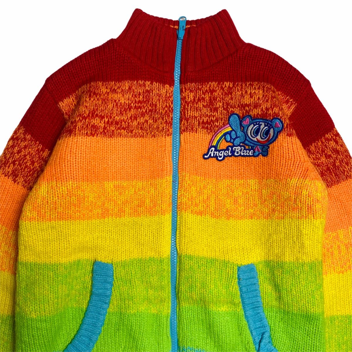 Angel Blue 90s Angel Blue Reversible Rainbow Knitted Jacket Size US M / EU 48-50 / 2 - 7 Thumbnail
