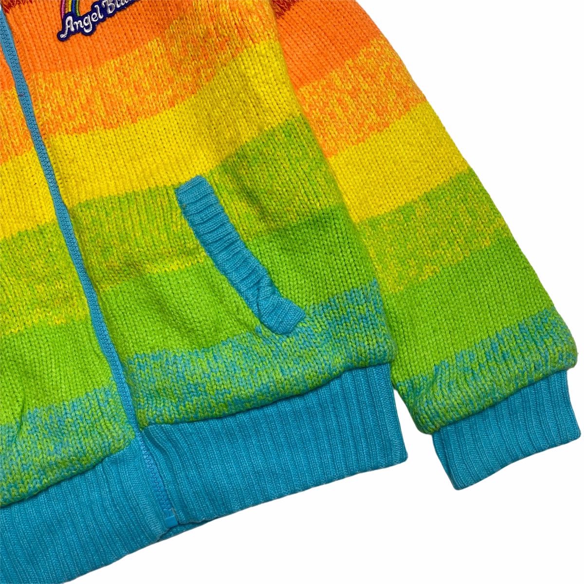 Angel Blue 90s Angel Blue Reversible Rainbow Knitted Jacket Size US M / EU 48-50 / 2 - 8 Thumbnail