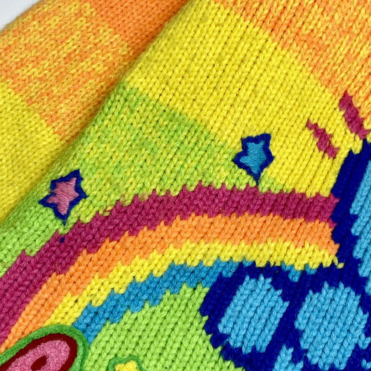 Angel Blue 90s Angel Blue Reversible Rainbow Knitted Jacket Size US M / EU 48-50 / 2 - 14 Thumbnail