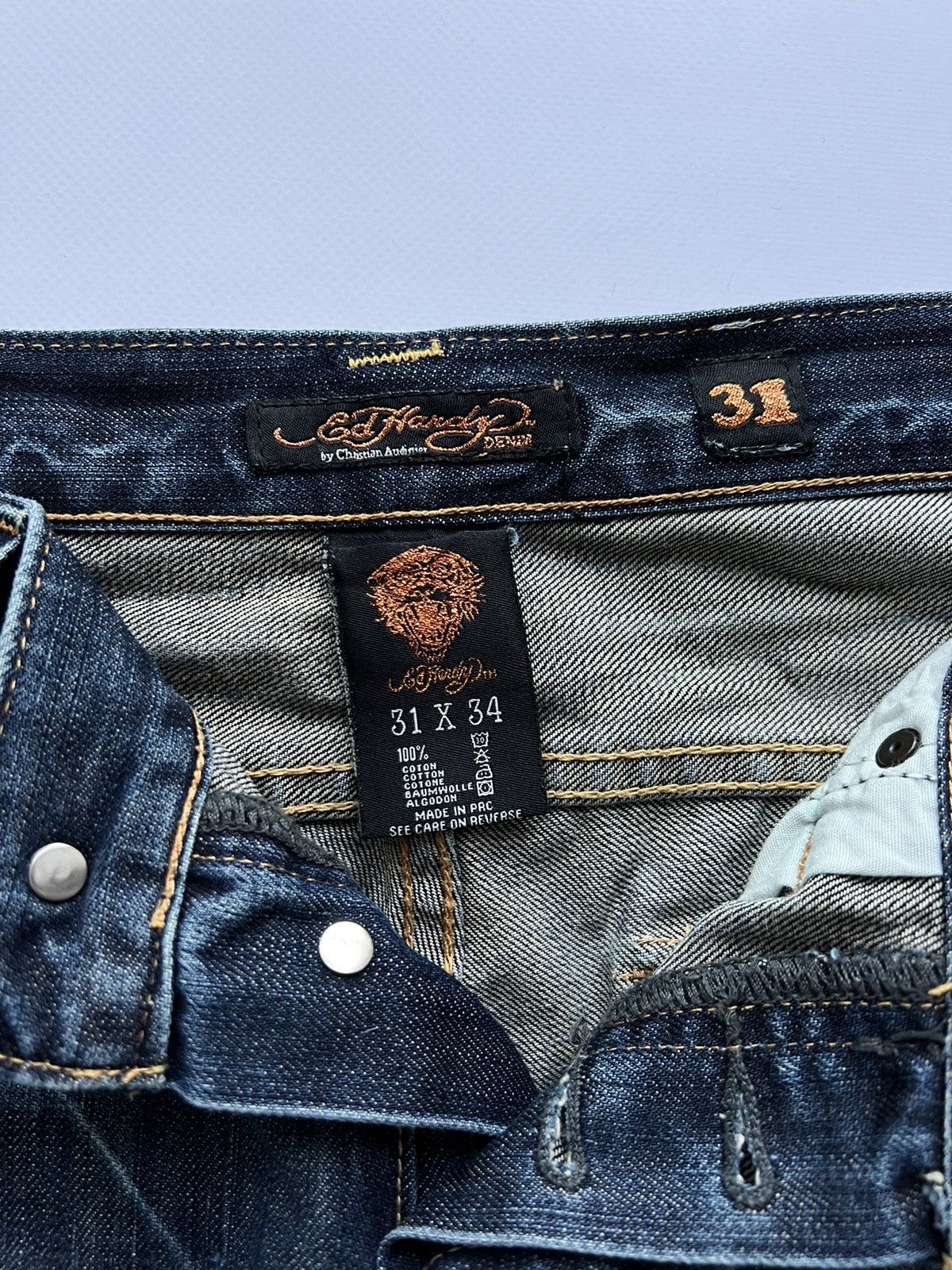 Christian Audigier × Ed Hardy Ed hardy jeans big logo rare distressed style Size US 31 - 4 Thumbnail