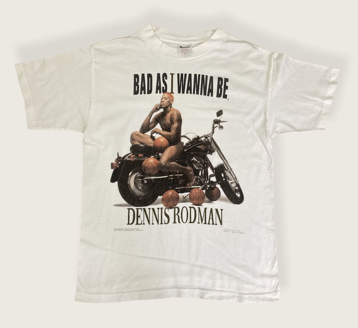 image of Vintage 90's 1997 Dennis Rodman Tee Shirt in White, Men's (Size Medium)