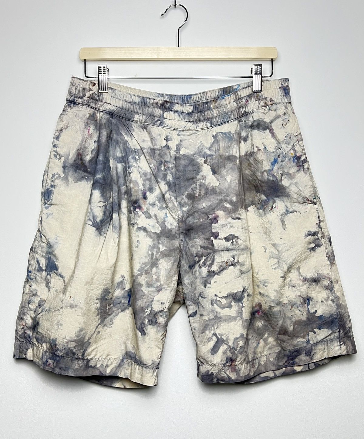 image of 1 Of 1 x Emporio Armani Armani Ink Tie Dye Shorts, Men's (Size 33)