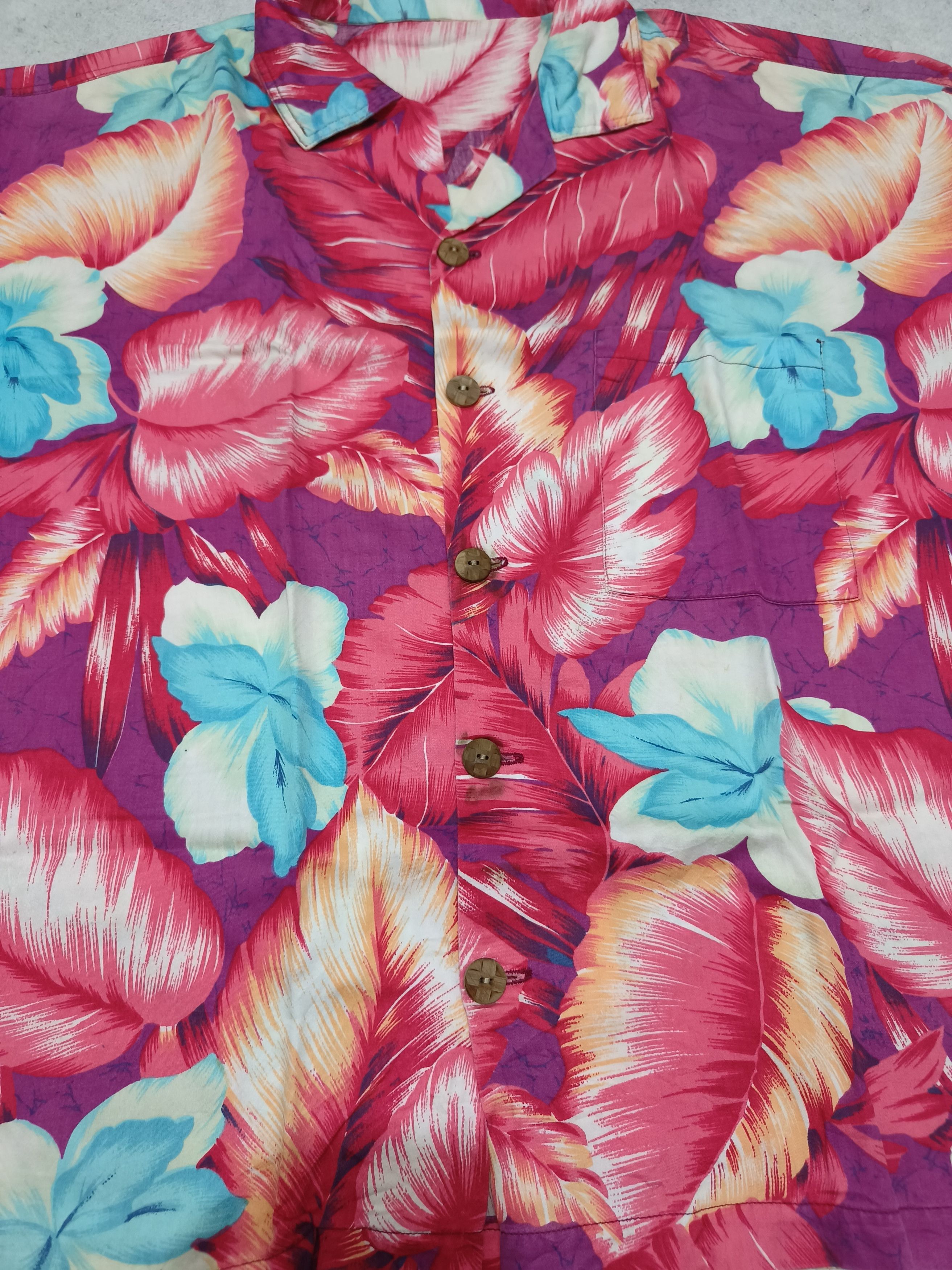 Vintage Beautiful Vintage 60s Floral Flower Hawaiian Aloha Shirt Size US L / EU 52-54 / 3 - 4 Thumbnail
