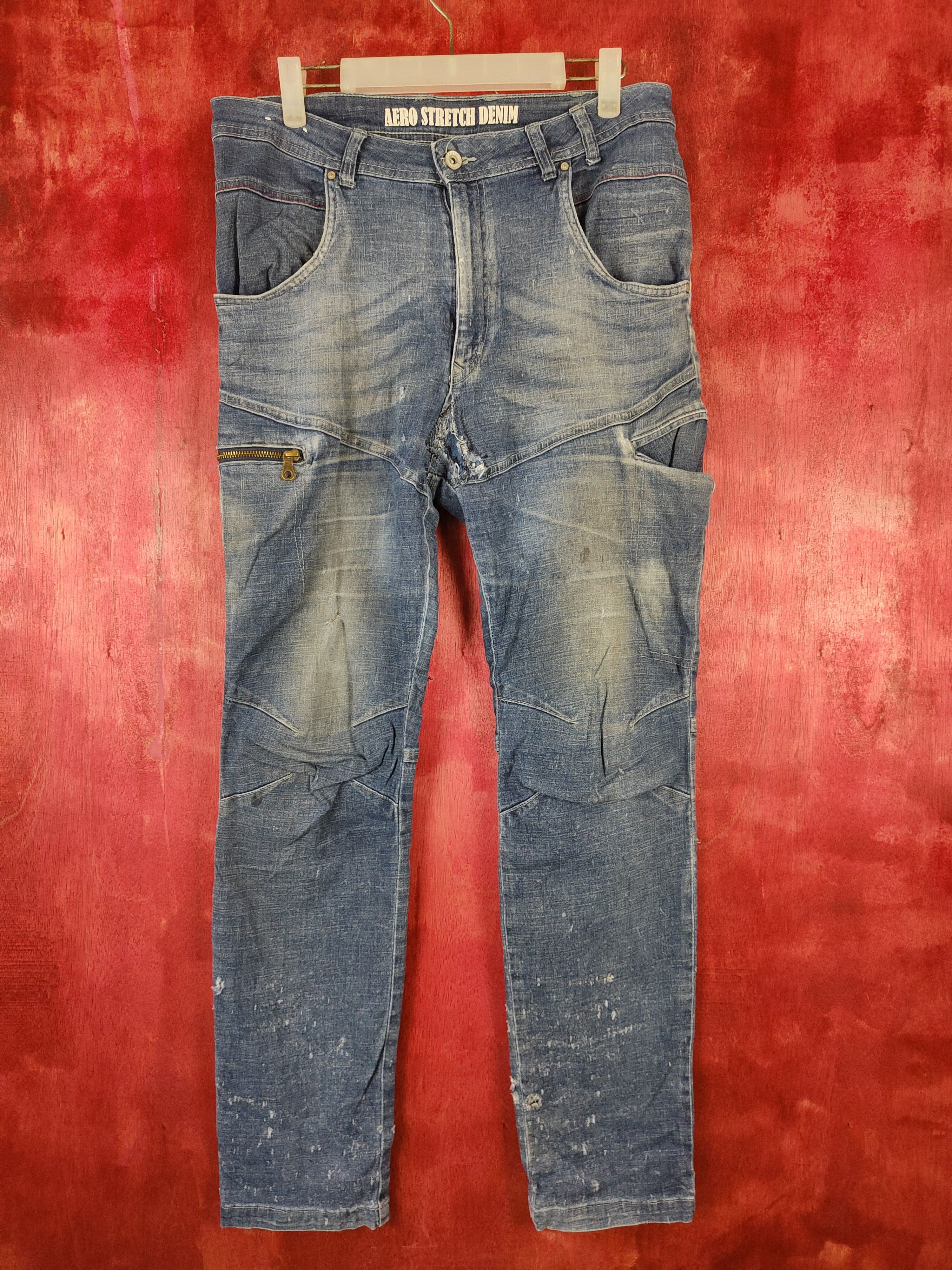 image of Vintage Field Core Blue Multi Pocket Tactical Cargo Jeans 4674, Men's (Size 33)