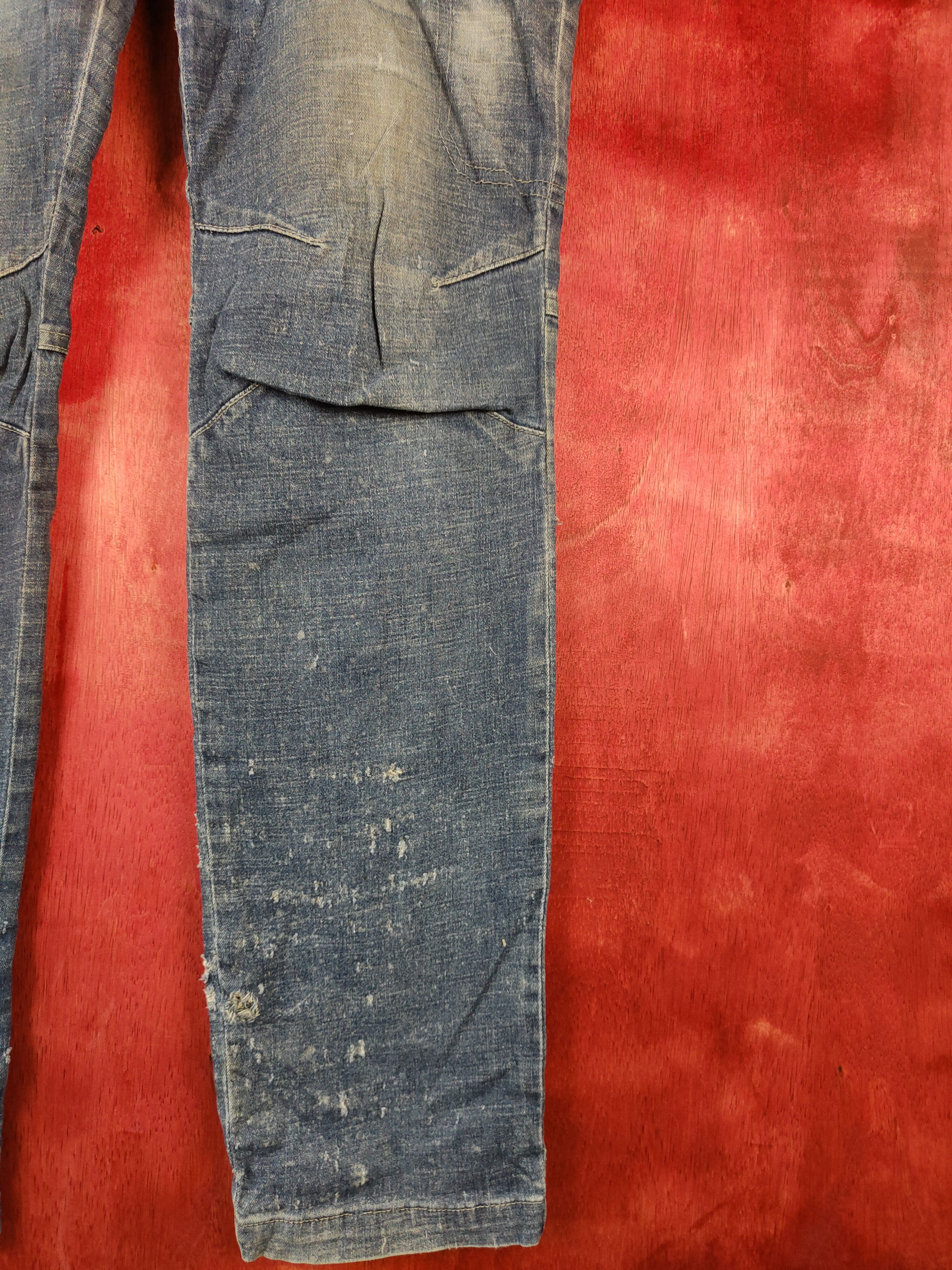 Japanese Brand Field Core Blue multi pocket tactical cargo jeans #4674 Size US 33 - 7 Thumbnail