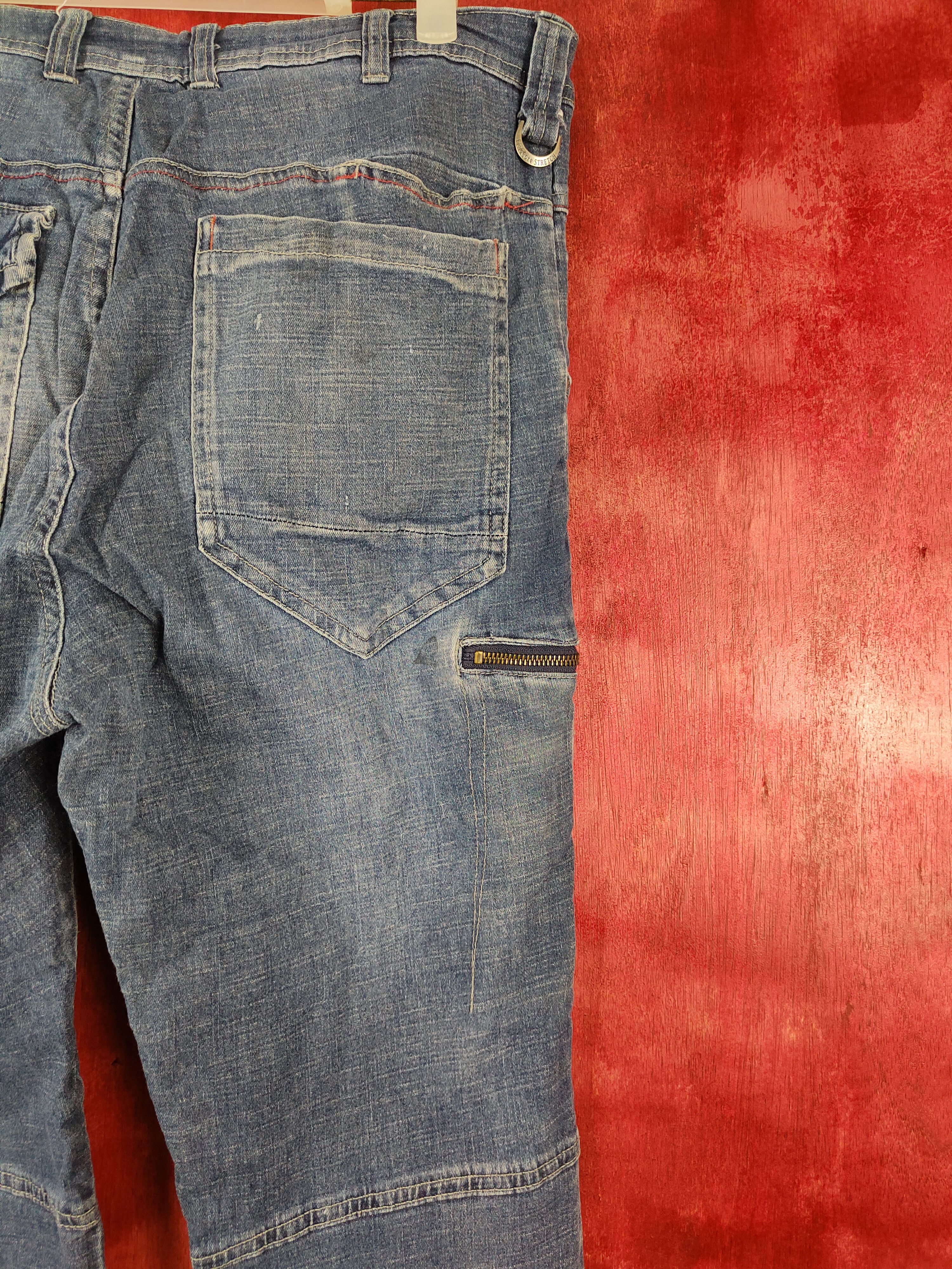 Japanese Brand Field Core Blue multi pocket tactical cargo jeans #4674 Size US 33 - 11 Thumbnail