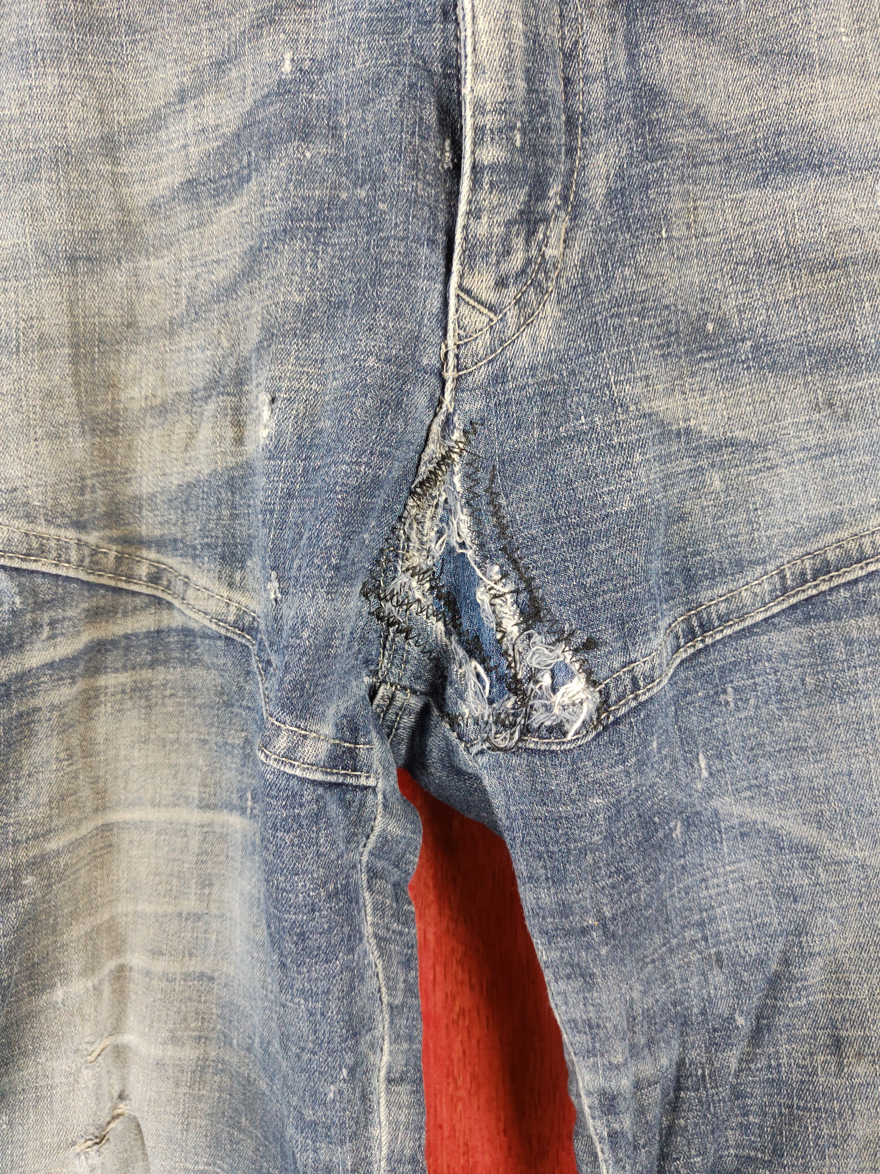 Japanese Brand Field Core Blue multi pocket tactical cargo jeans #4674 Size US 33 - 3 Thumbnail