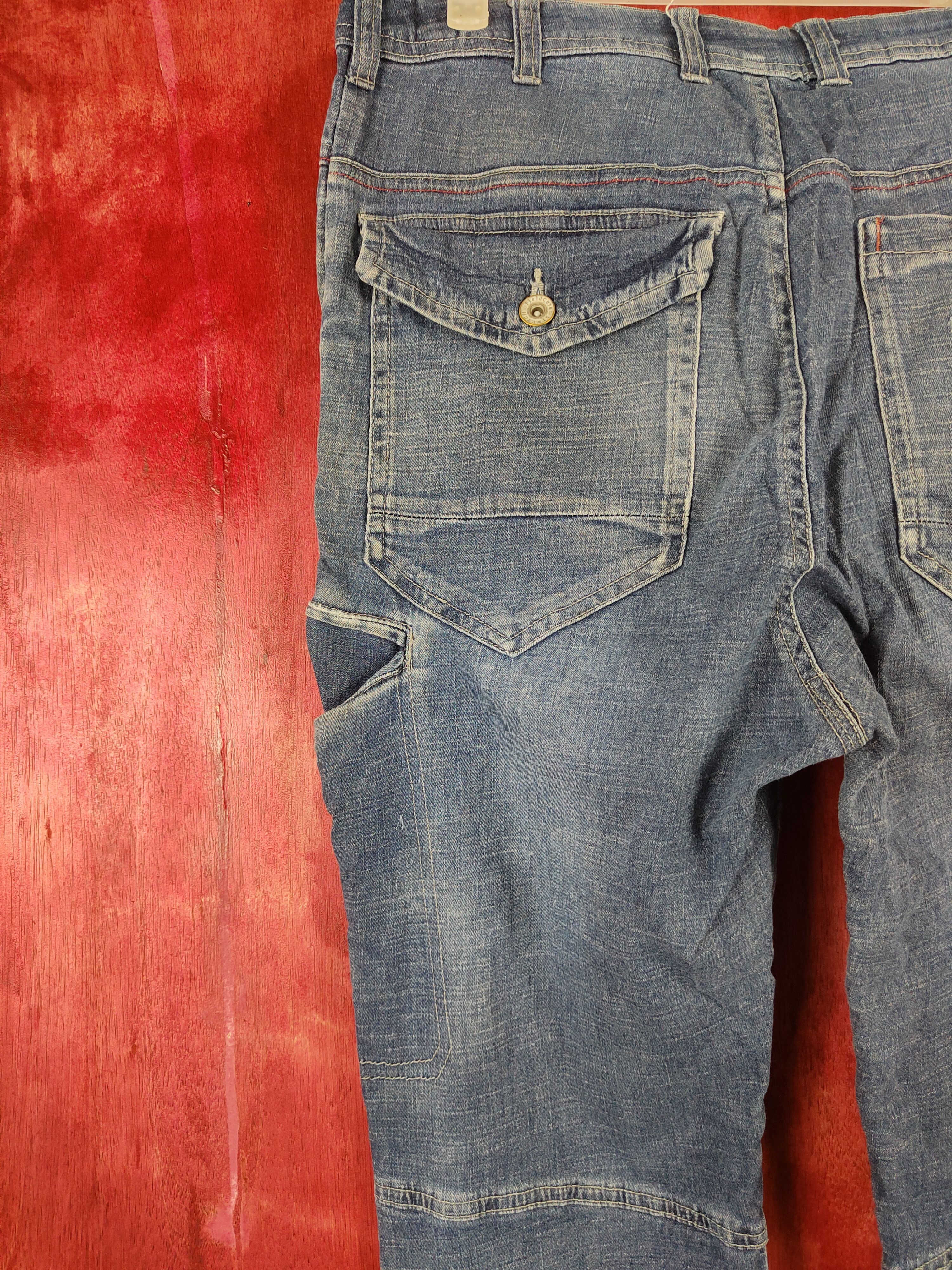 Japanese Brand Field Core Blue multi pocket tactical cargo jeans #4674 Size US 33 - 9 Thumbnail