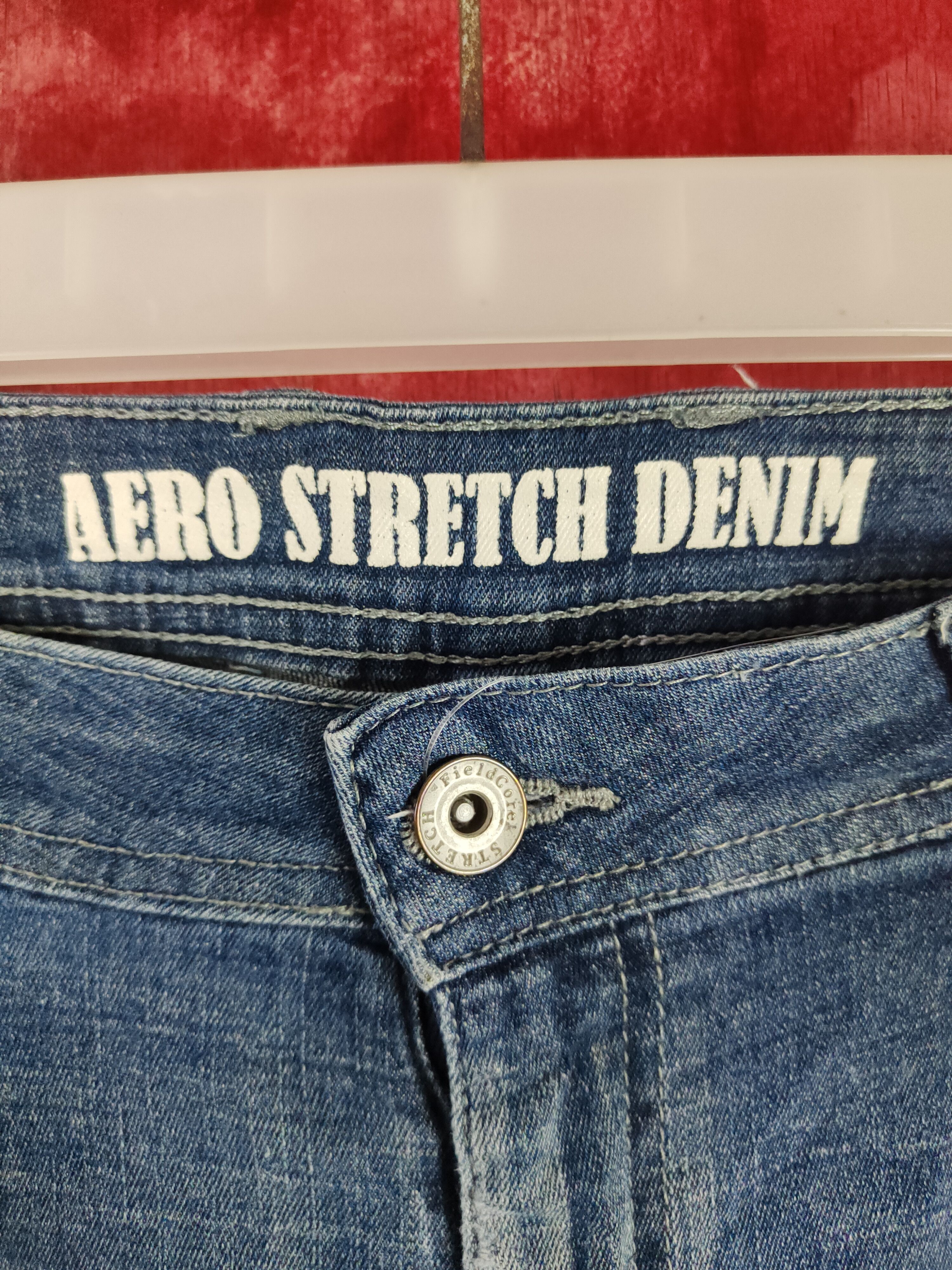 Japanese Brand Field Core Blue multi pocket tactical cargo jeans #4674 Size US 33 - 13 Thumbnail