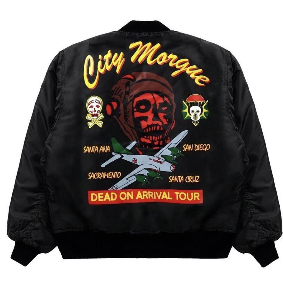 City Morgue × G59 Records × Gnarcotic CITY MORGUE DEAD ON ARRIVAL TOUR SQUADRON BOMBER JACKET Size US S / EU 44-46 / 1 - 2 Thumbnail