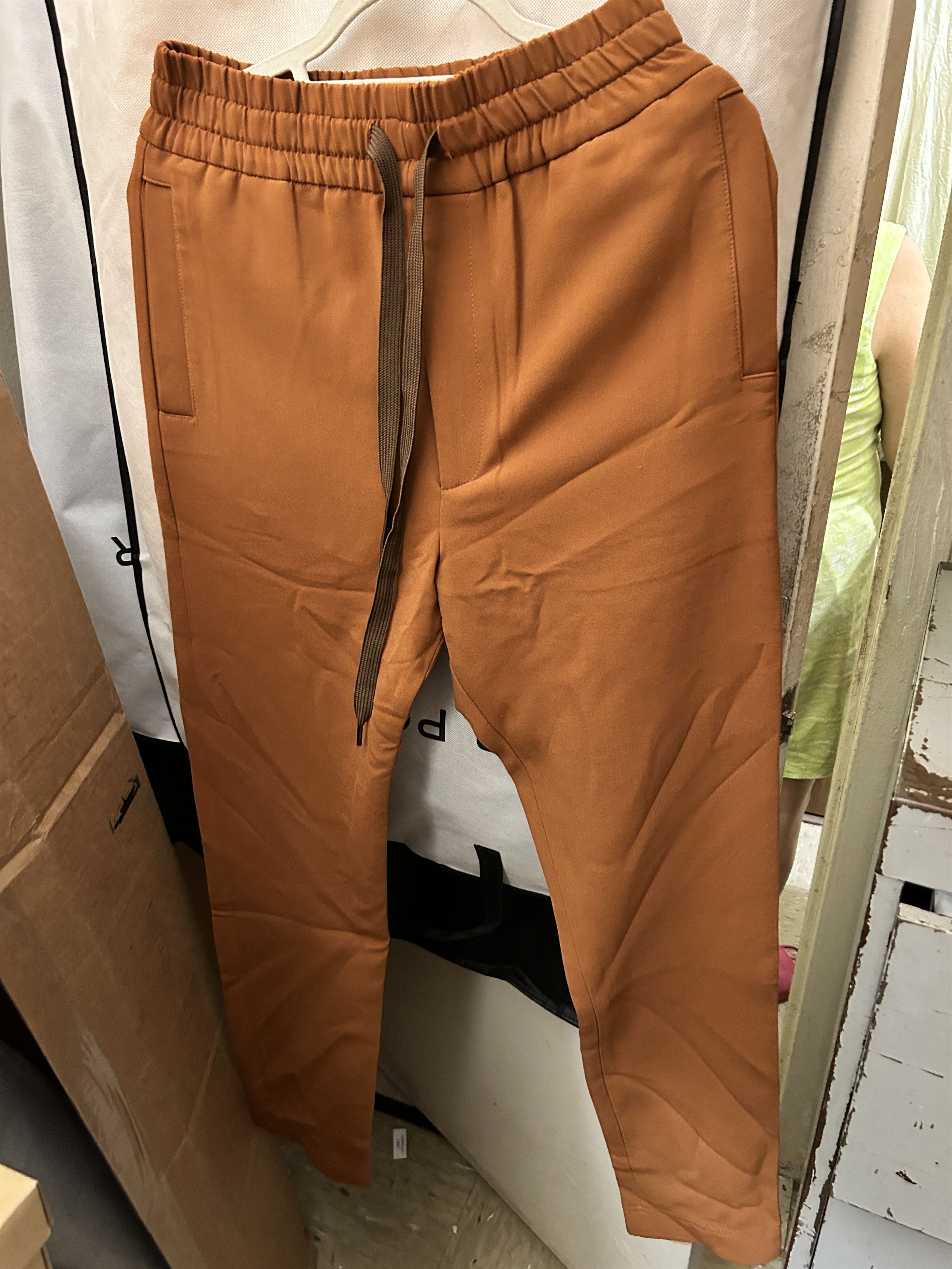 Cmmn Swdn burnt orange trouser drawstring stray Pants size EU 46