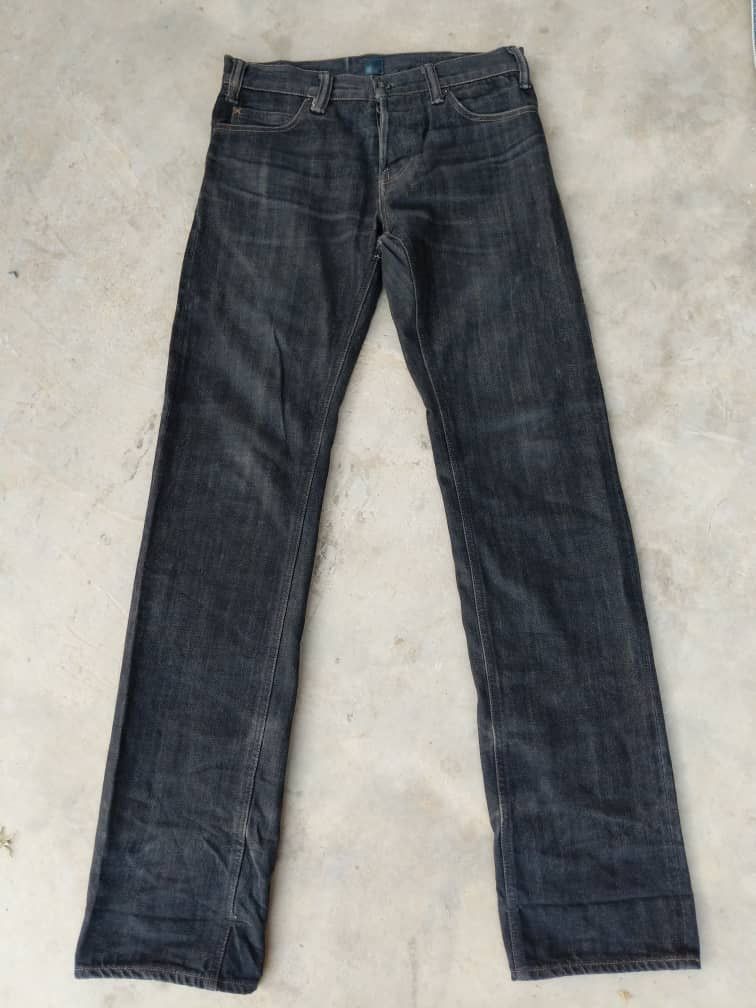 image of Distressed Denim Geruga Selvedge Denim in Black, Men's (Size 30)