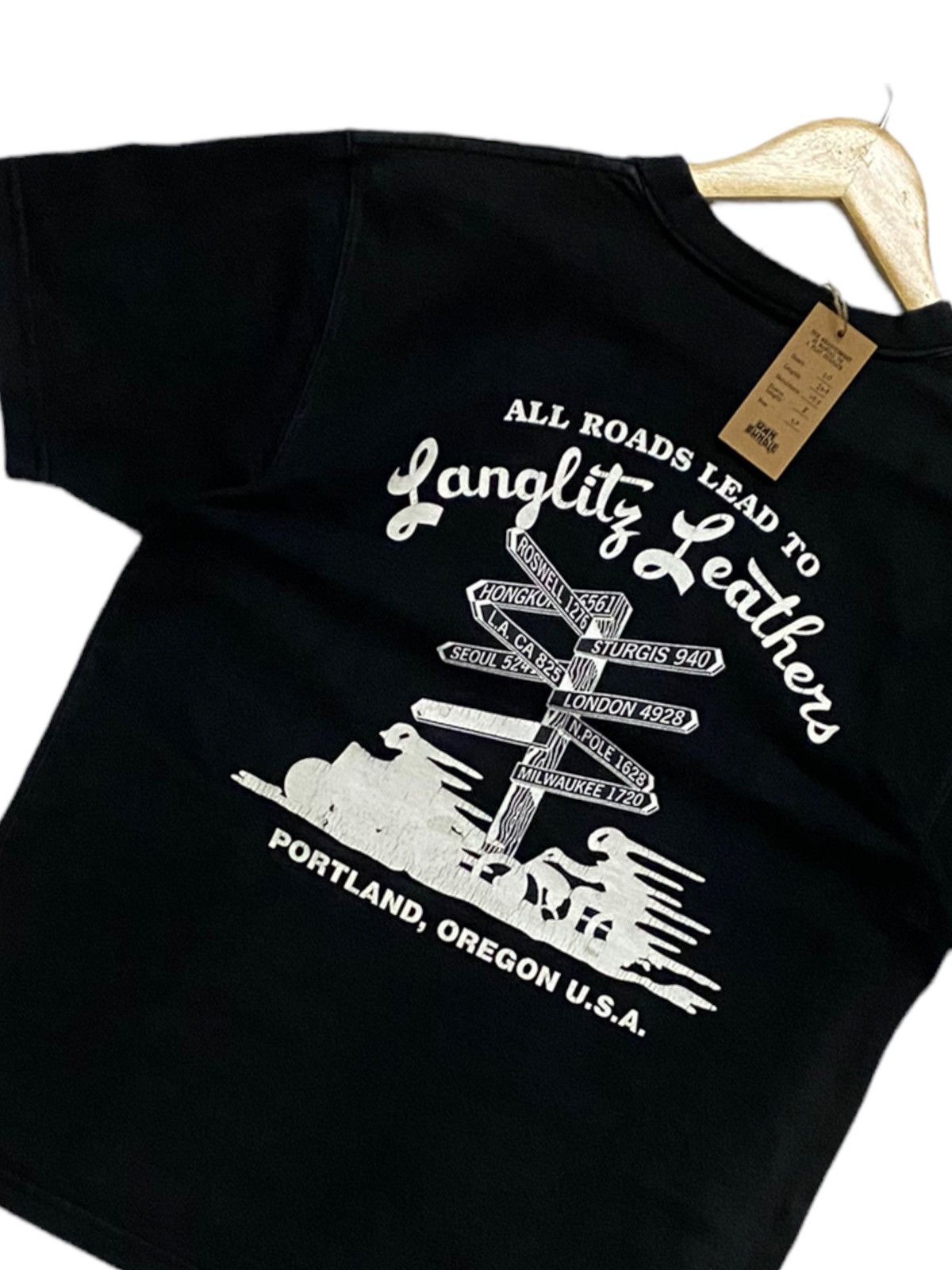 Vintage Vintage Langlitz Leather Tee Shirt Size US M / EU 48-50 / 2 - 2 Thumbnail