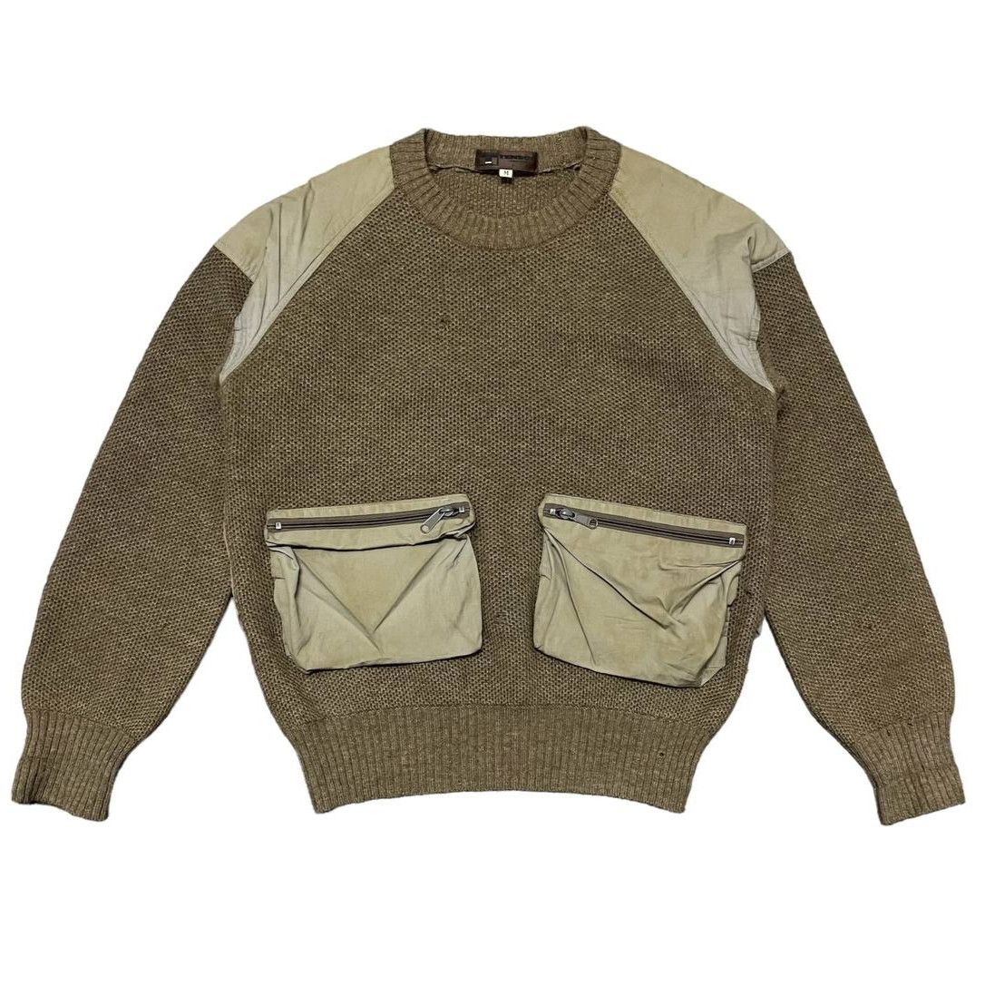 image of Archival Clothing x Coloured Cable Knit Sweater Vintage Japanese Tenson Knitwear Cargo Pocket (Size