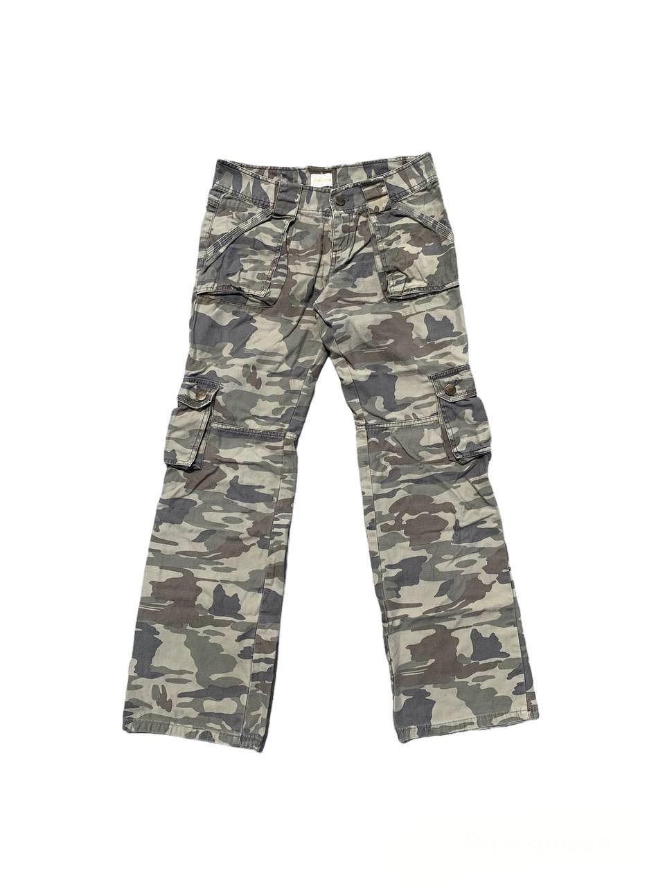 One Room Low Waist Cargo Pants Flare Camo Trouser Vintage