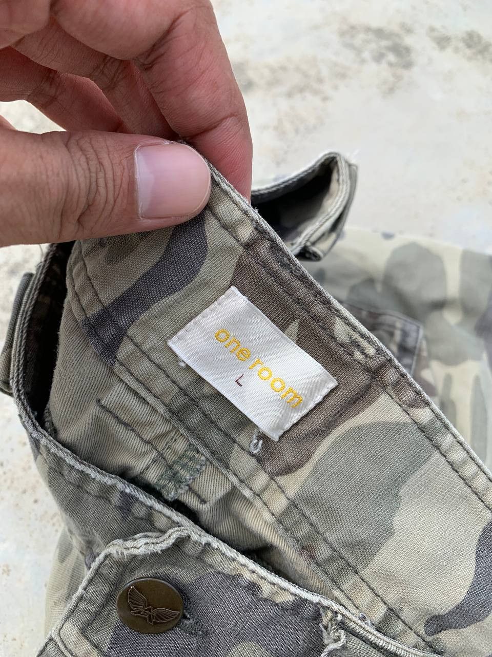Japanese Brand One Room Low Waist Cargo Pants Flare Camo Trouser Vintage Size US 30 / EU 46 - 12 Thumbnail