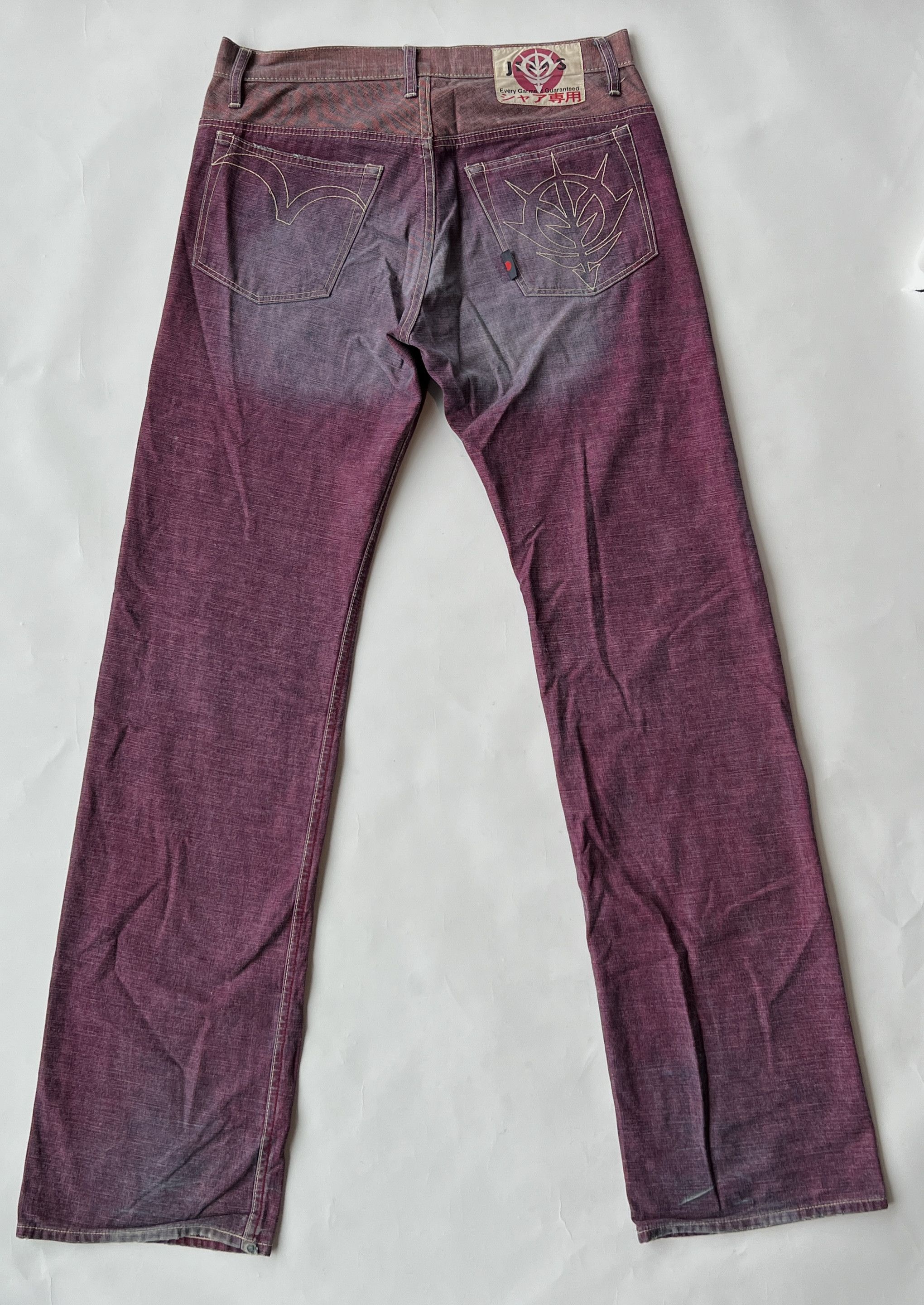 Japanese Brand × Vintage Yen Jeans x Gungdam Red Denim Size US 30 / EU 46 - 13 Thumbnail