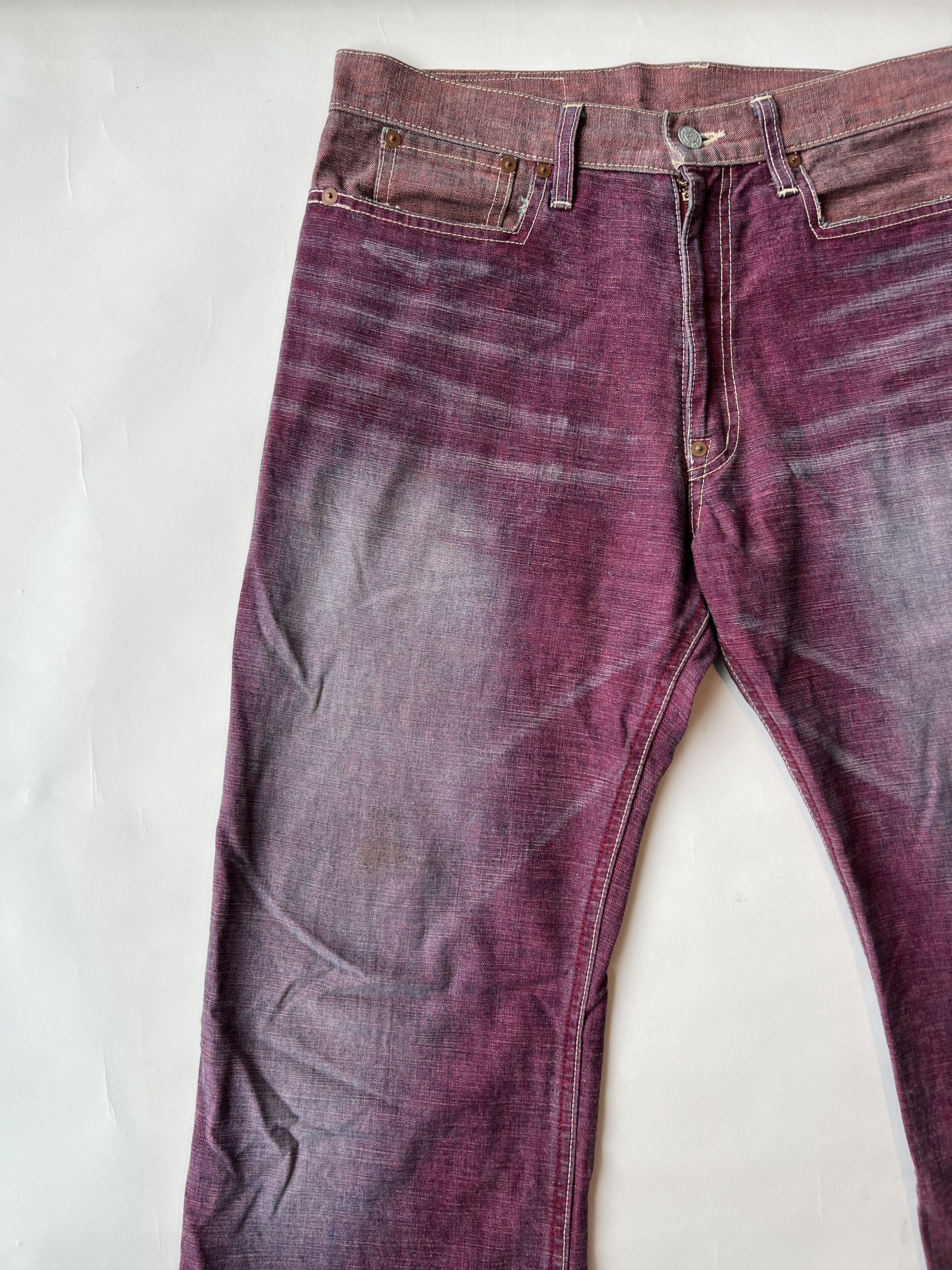 Japanese Brand × Vintage Yen Jeans x Gungdam Red Denim Size US 30 / EU 46 - 2 Thumbnail