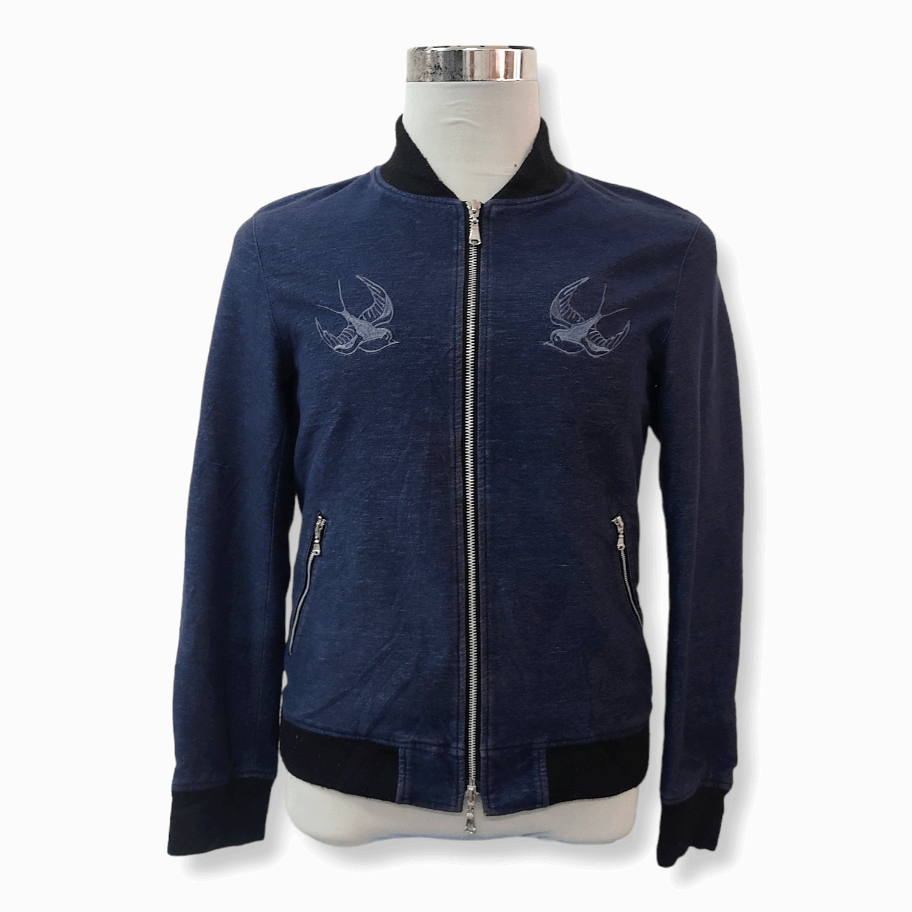 GUILD PRIME Tribal Skull & Swallows Indigo Jacket